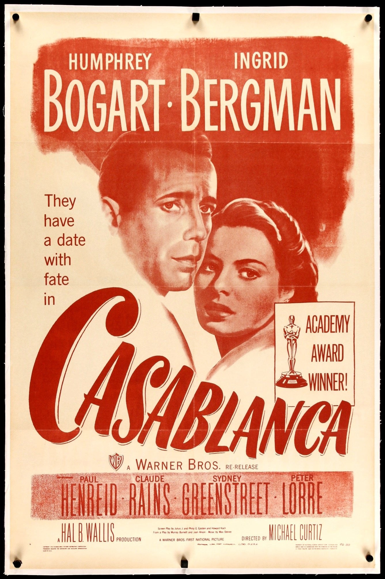 Casablanca (1942) original movie poster for sale at Originalfilmart