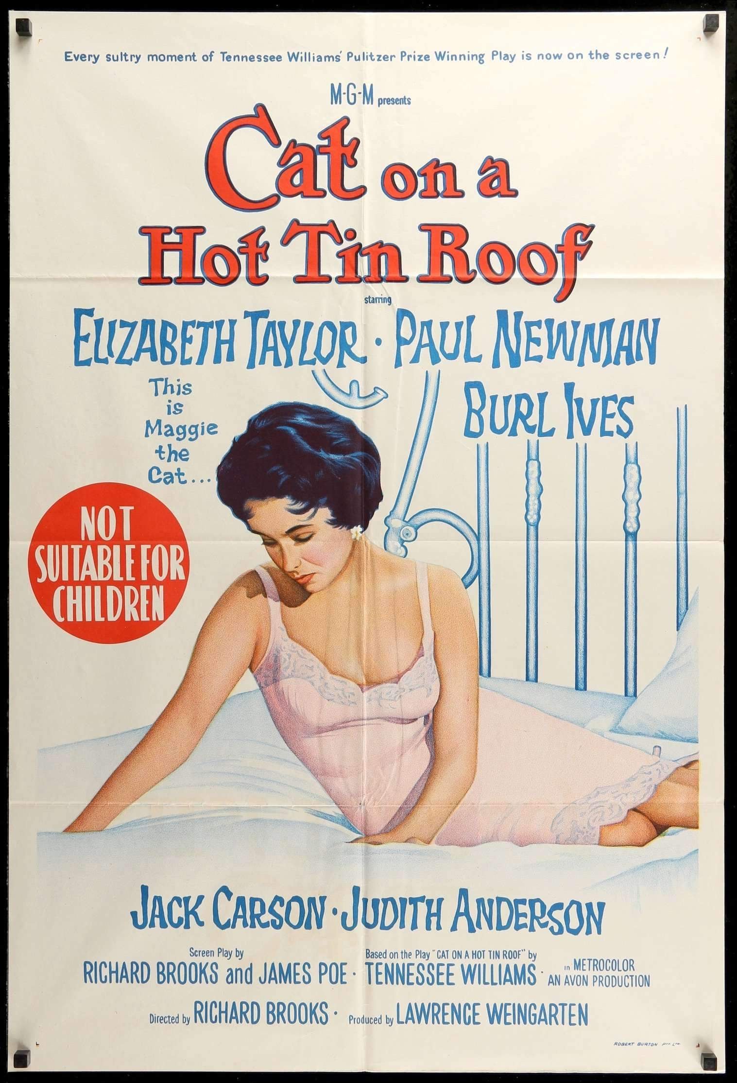 Cat on a Hot Tin Roof (1958) original movie poster for sale at Originalfilmart