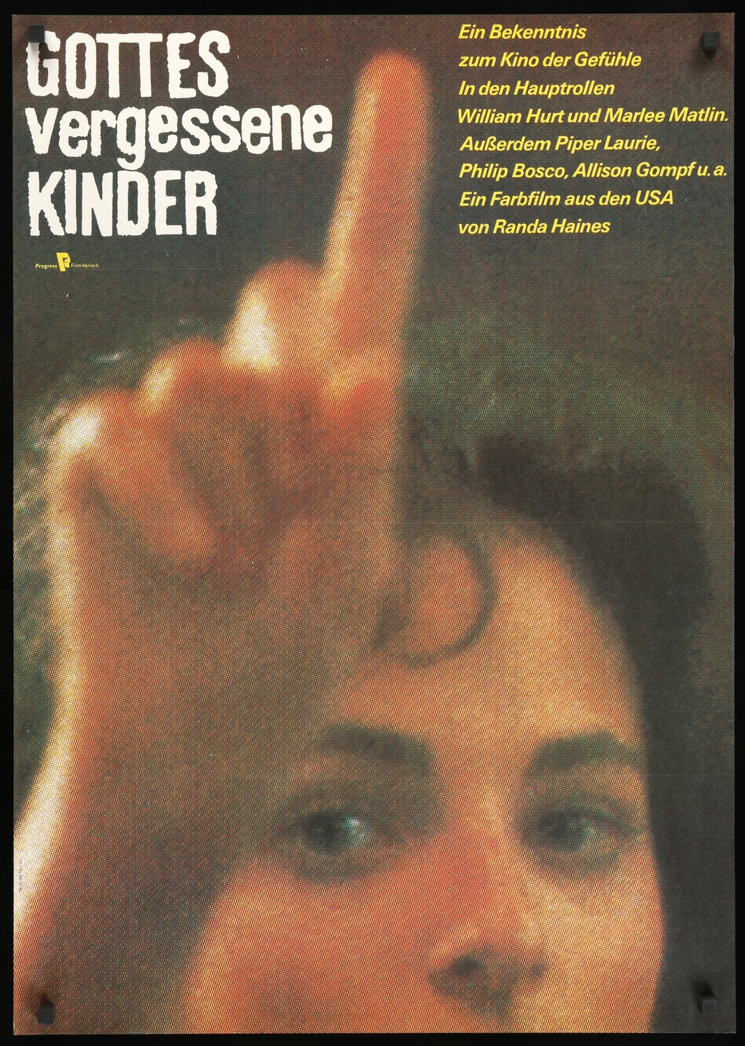 Children of a Lesser God (1986) original movie poster for sale at Originalfilmart