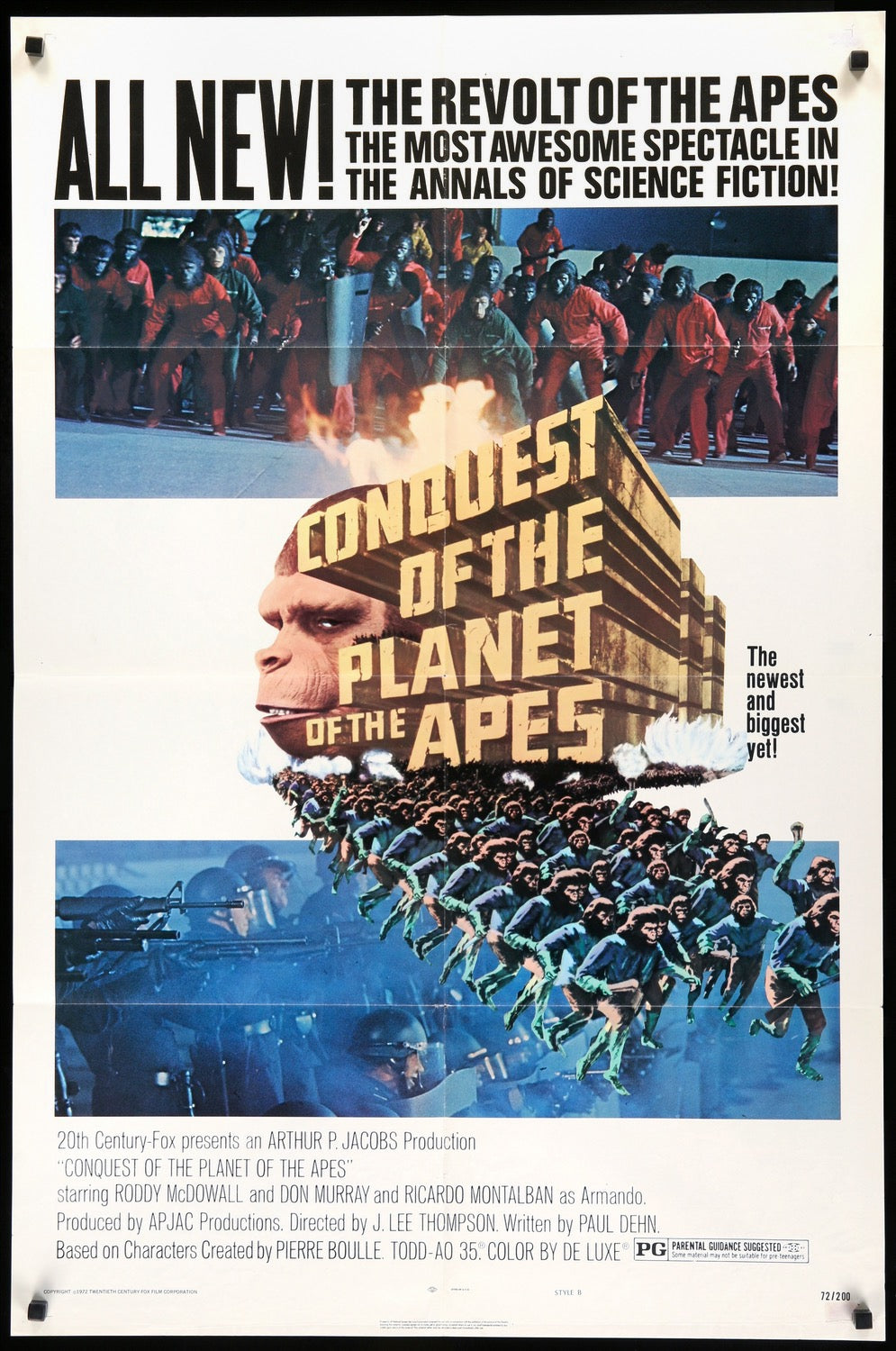Conquest of the Planet of the Apes (1972) original movie poster for sale at Originalfilmart