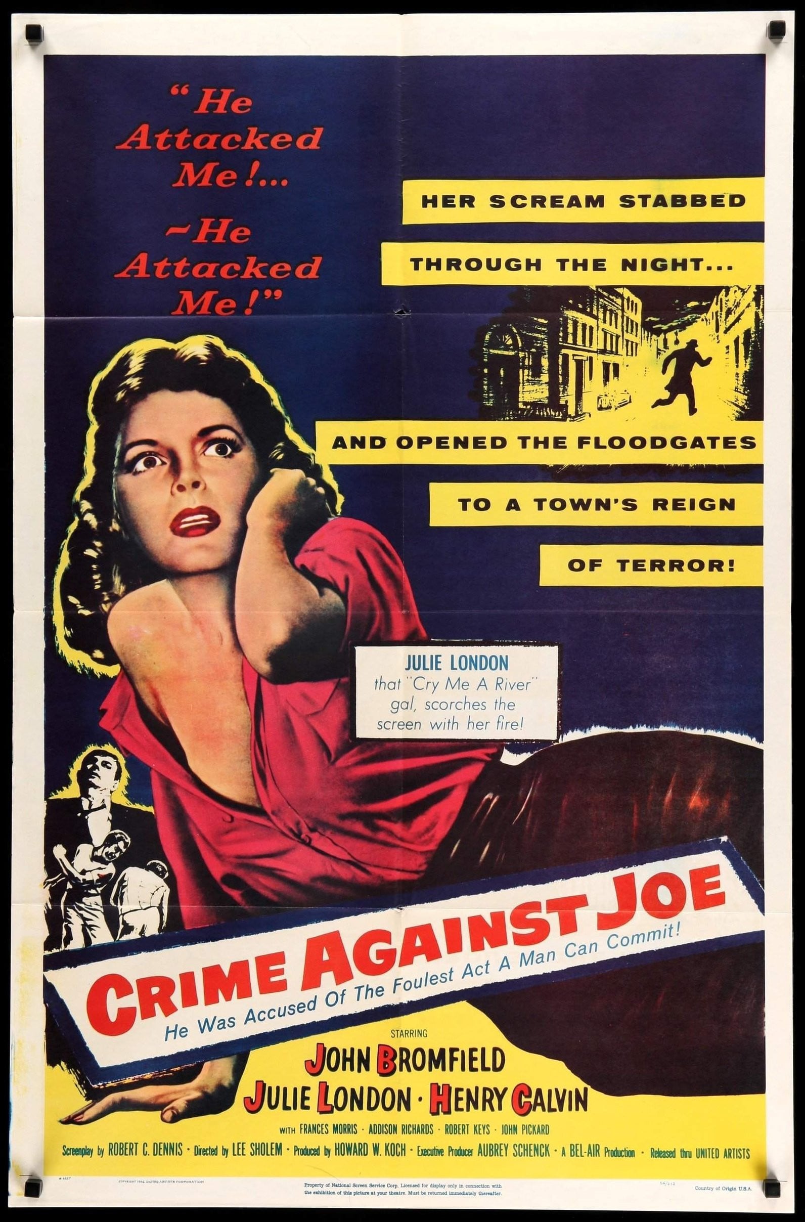Crime Against Joe (1956) original movie poster for sale at Originalfilmart