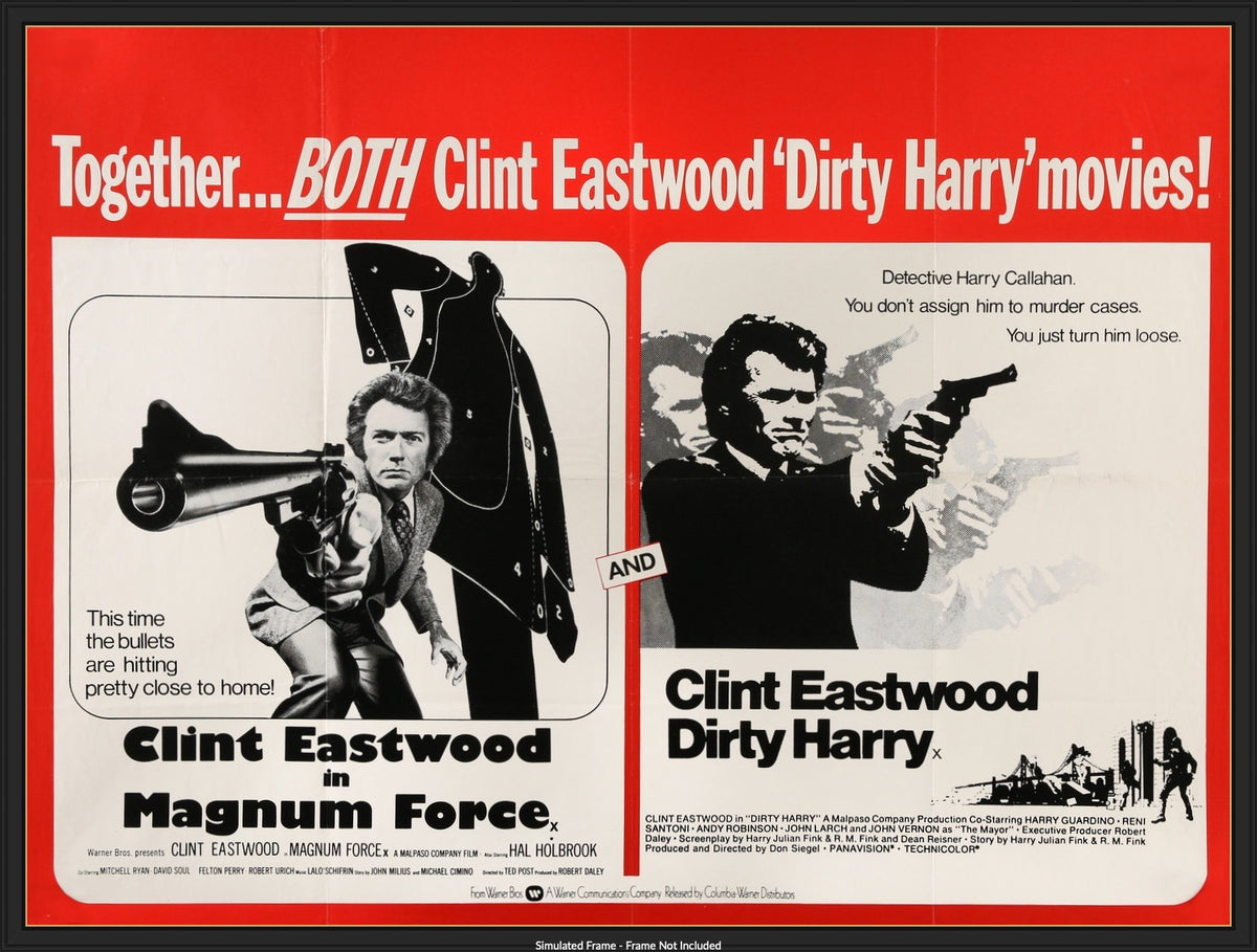 Dirty Harry (1971) / Magnum Force (1973) original movie poster for sale at Originalfilmart
