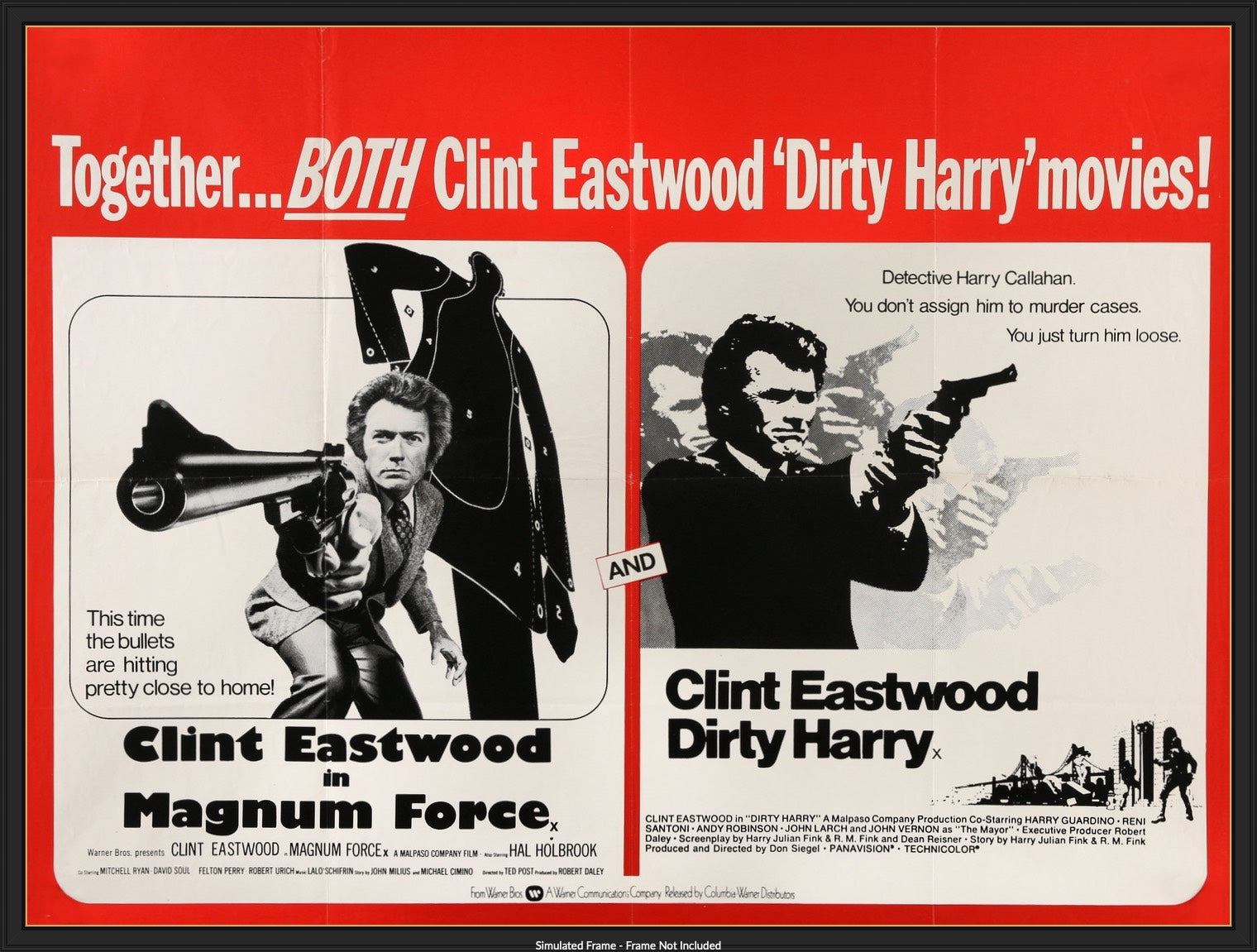 Dirty Harry (1971) / Magnum Force (1973) original movie poster for sale at Originalfilmart