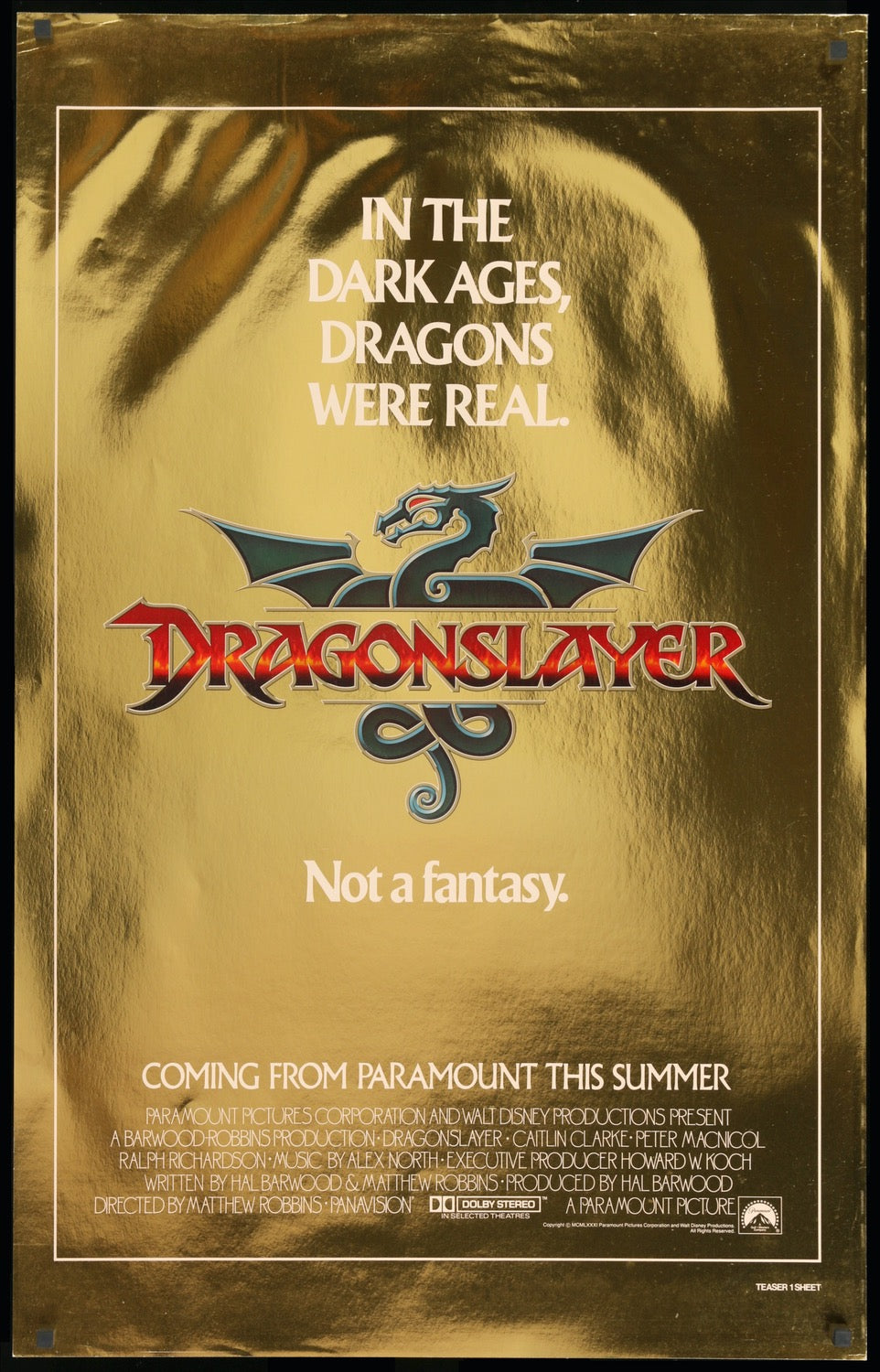 Dragonslayer (1981) original movie poster for sale at Originalfilmart