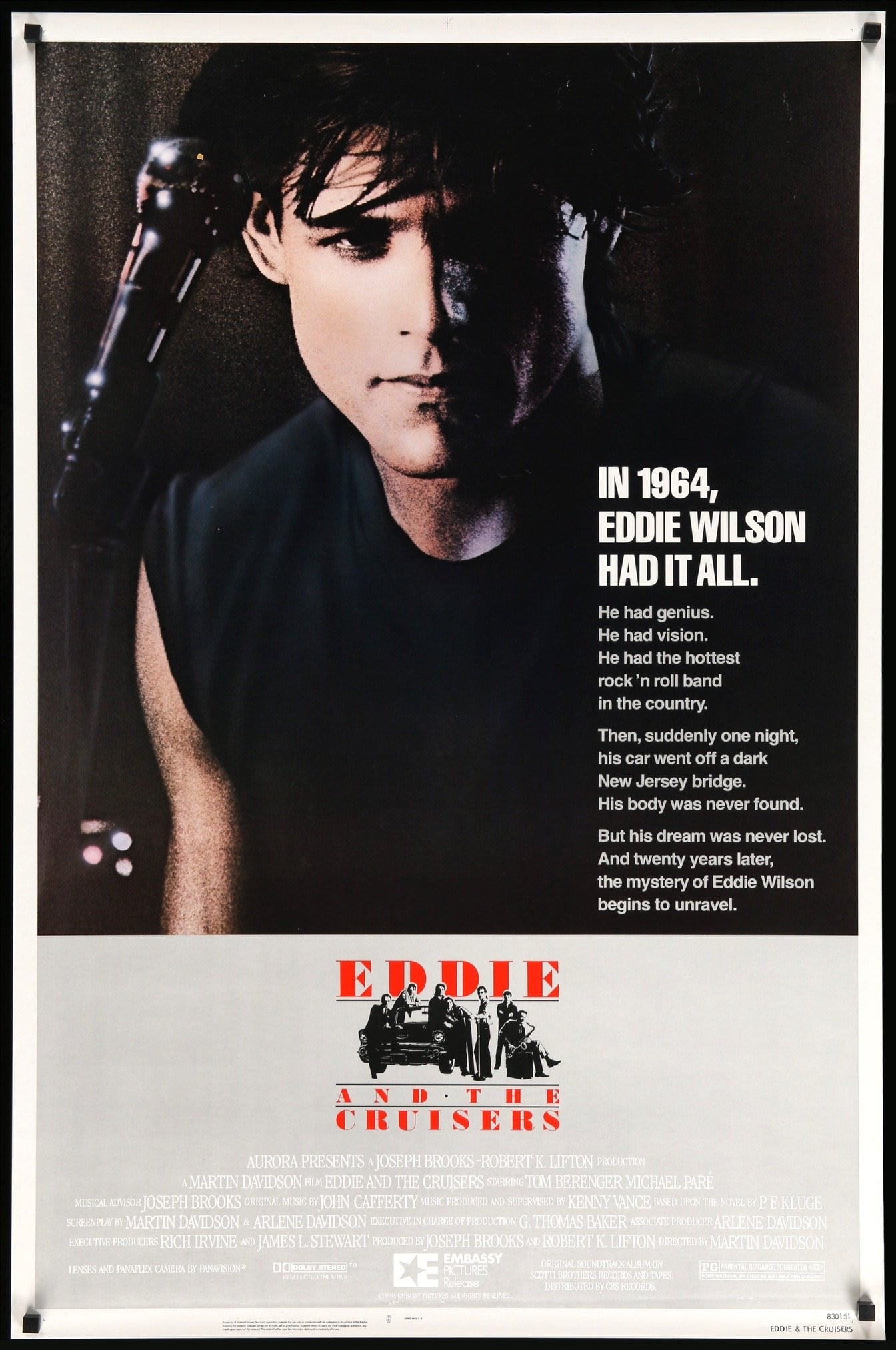 Eddie and the Cruisers (1983) original movie poster for sale at Originalfilmart