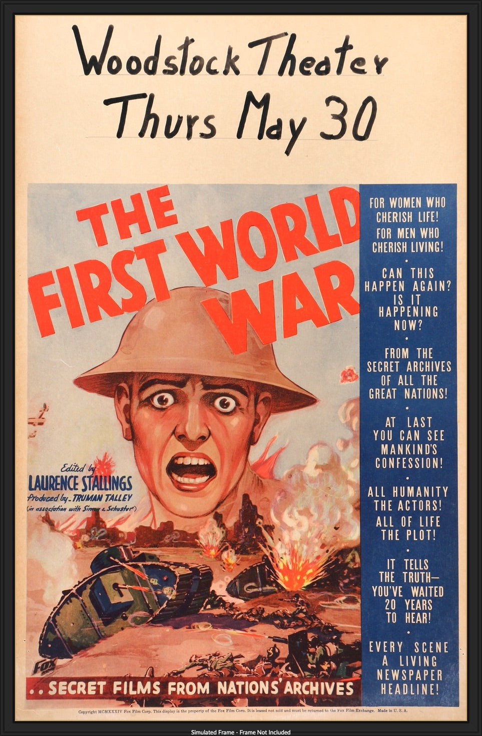 First World War (1934) original movie poster for sale at Originalfilmart