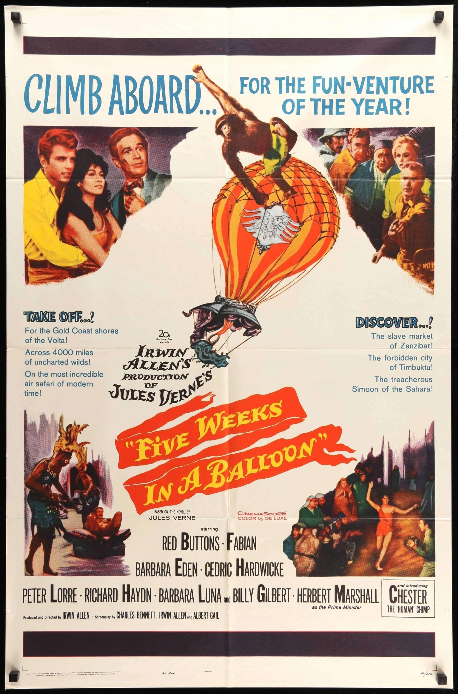 Five Weeks in a Balloon (1962) original movie poster for sale at Originalfilmart