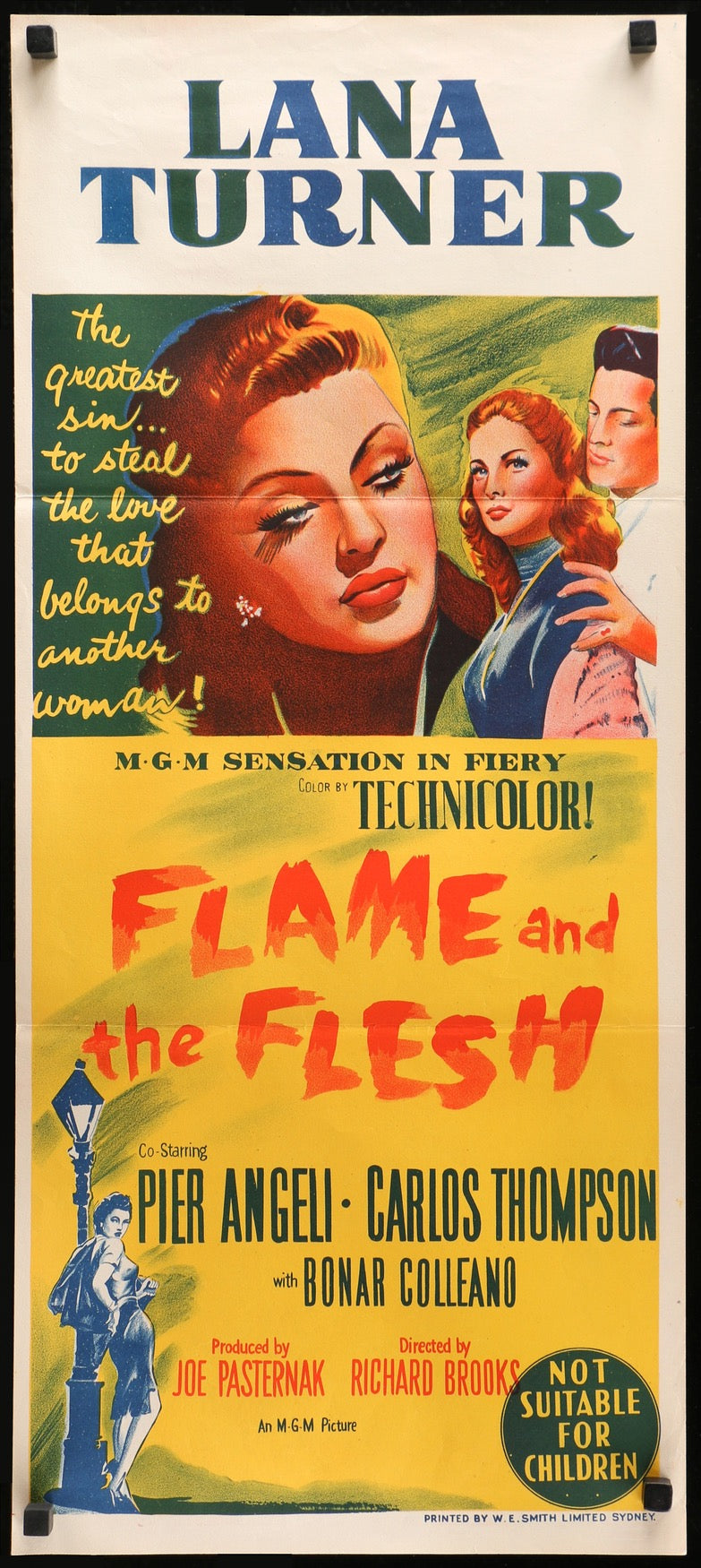 Flame and the Flesh (1954) original movie poster for sale at Originalfilmart
