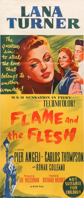 Flame and the Flesh (1954) original movie poster for sale at Originalfilmart
