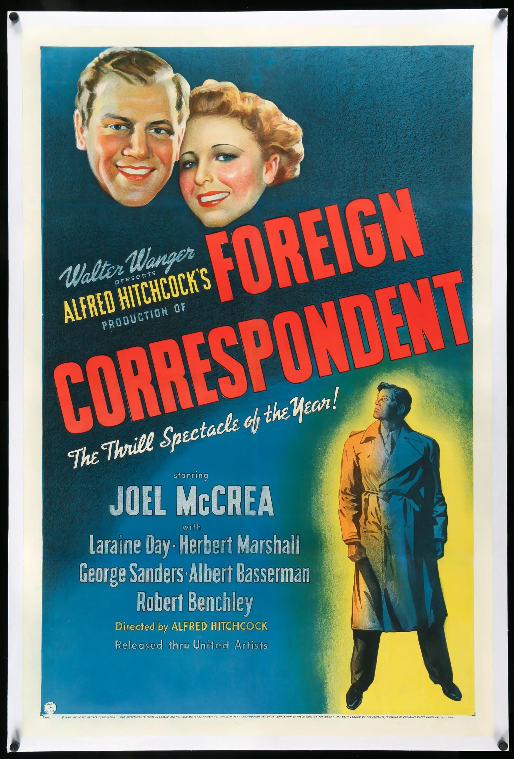 Foreign Correspondent (1940) original movie poster for sale at Originalfilmart