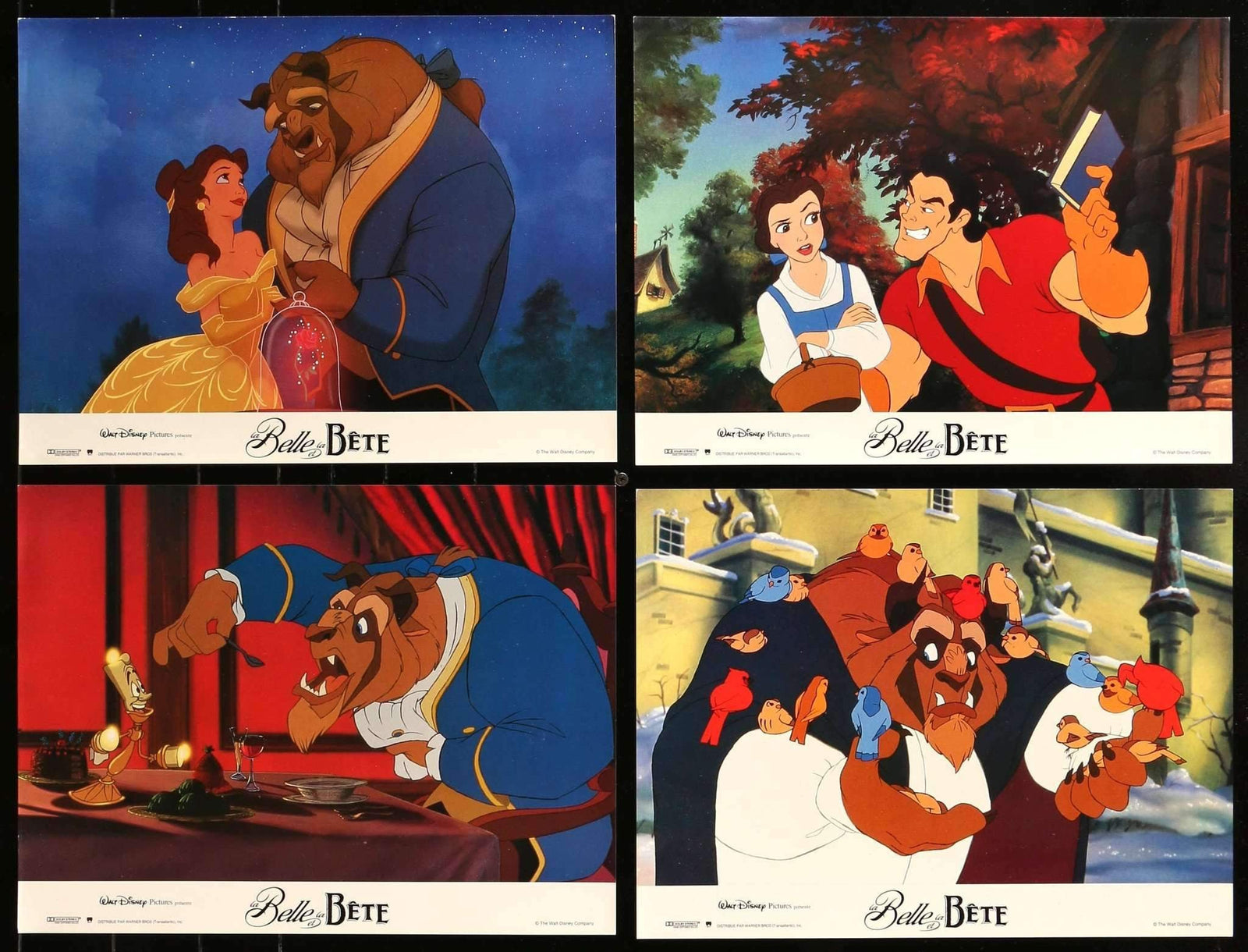 Beauty and the Beast (1991) Set of 12 French Lobby Cards - 12" x 16" original movie poster for sale at Originalfilmart