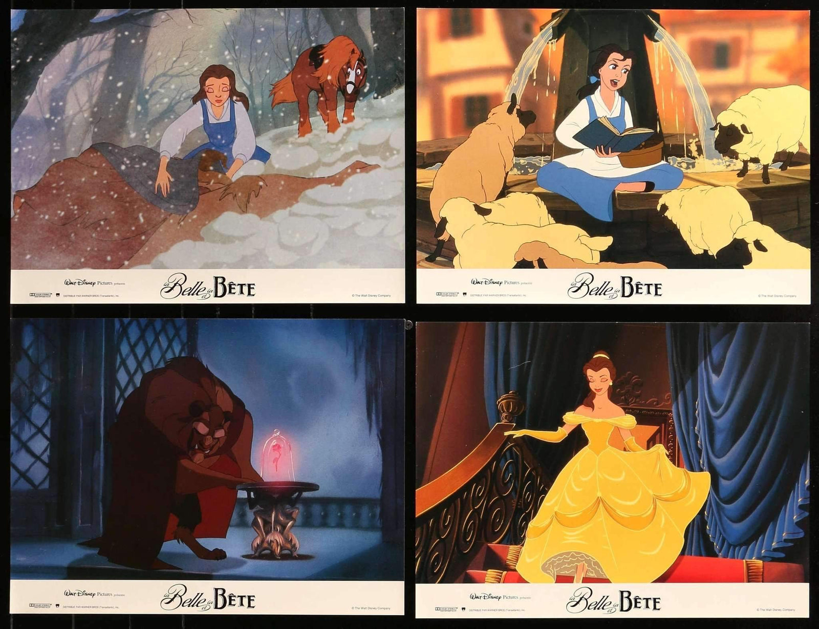 Beauty and the Beast (1991) Set of 12 French Lobby Cards - 12" x 16" original movie poster for sale at Originalfilmart
