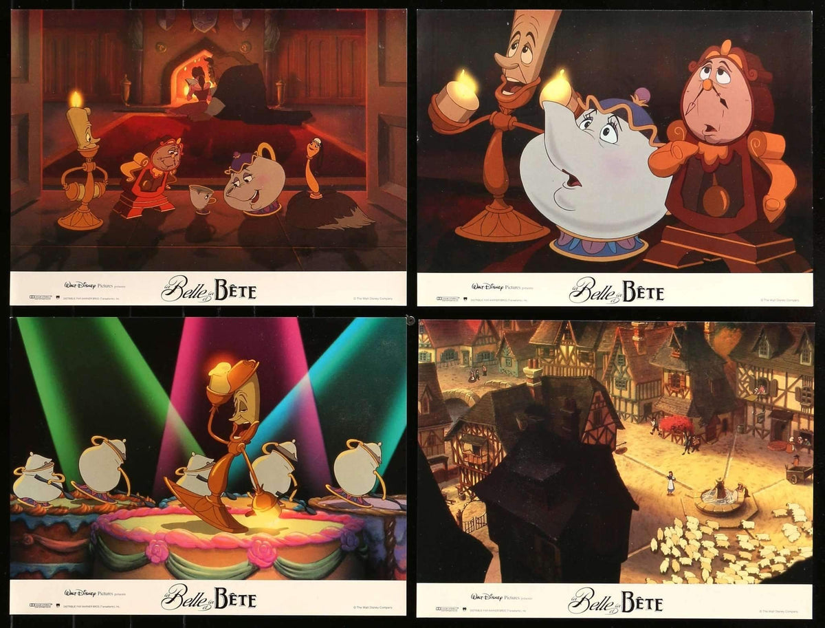 Beauty and the Beast (1991) Set of 12 French Lobby Cards - 12" x 16" original movie poster for sale at Originalfilmart