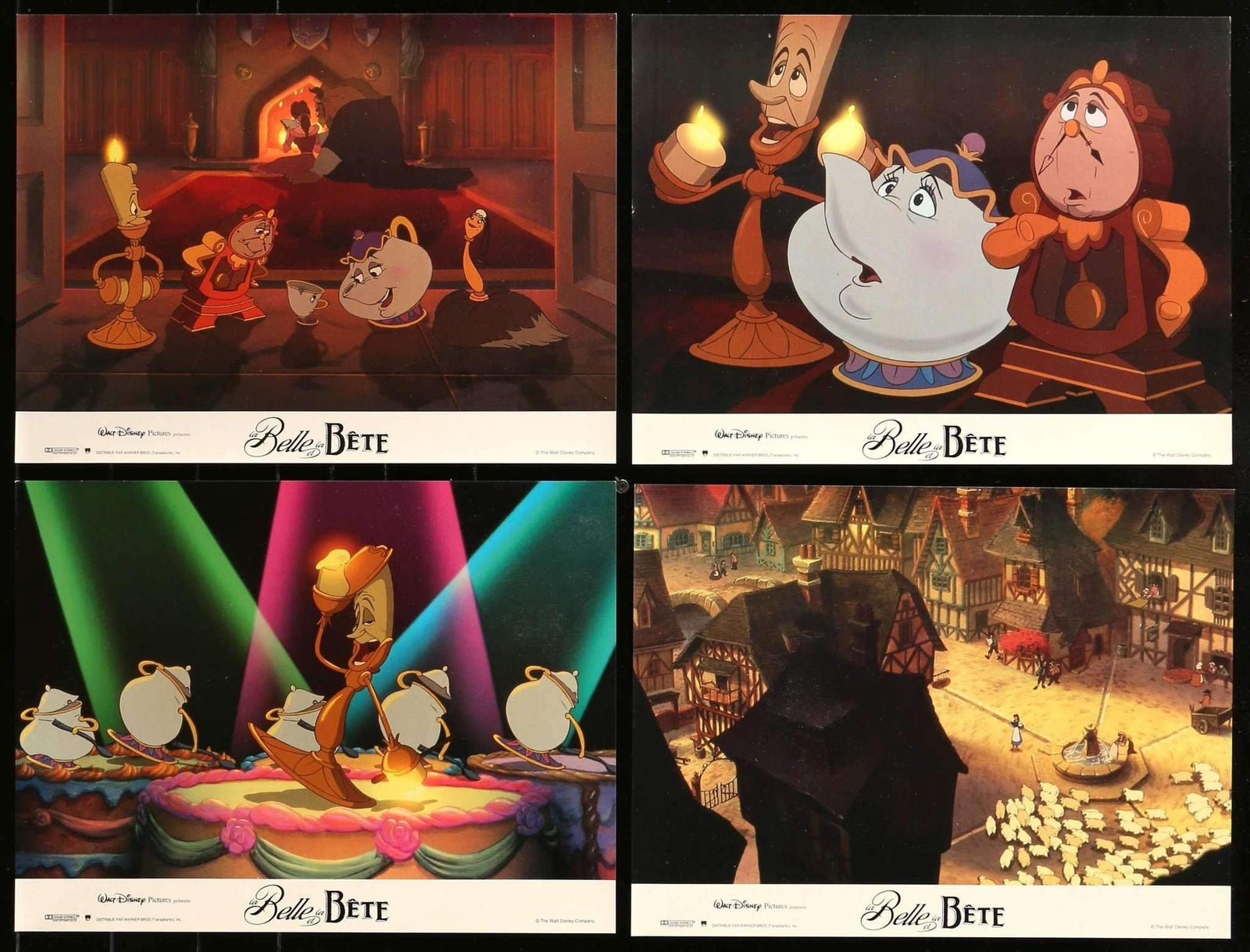 Beauty and the Beast (1991) Set of 12 French Lobby Cards - 12" x 16" original movie poster for sale at Originalfilmart
