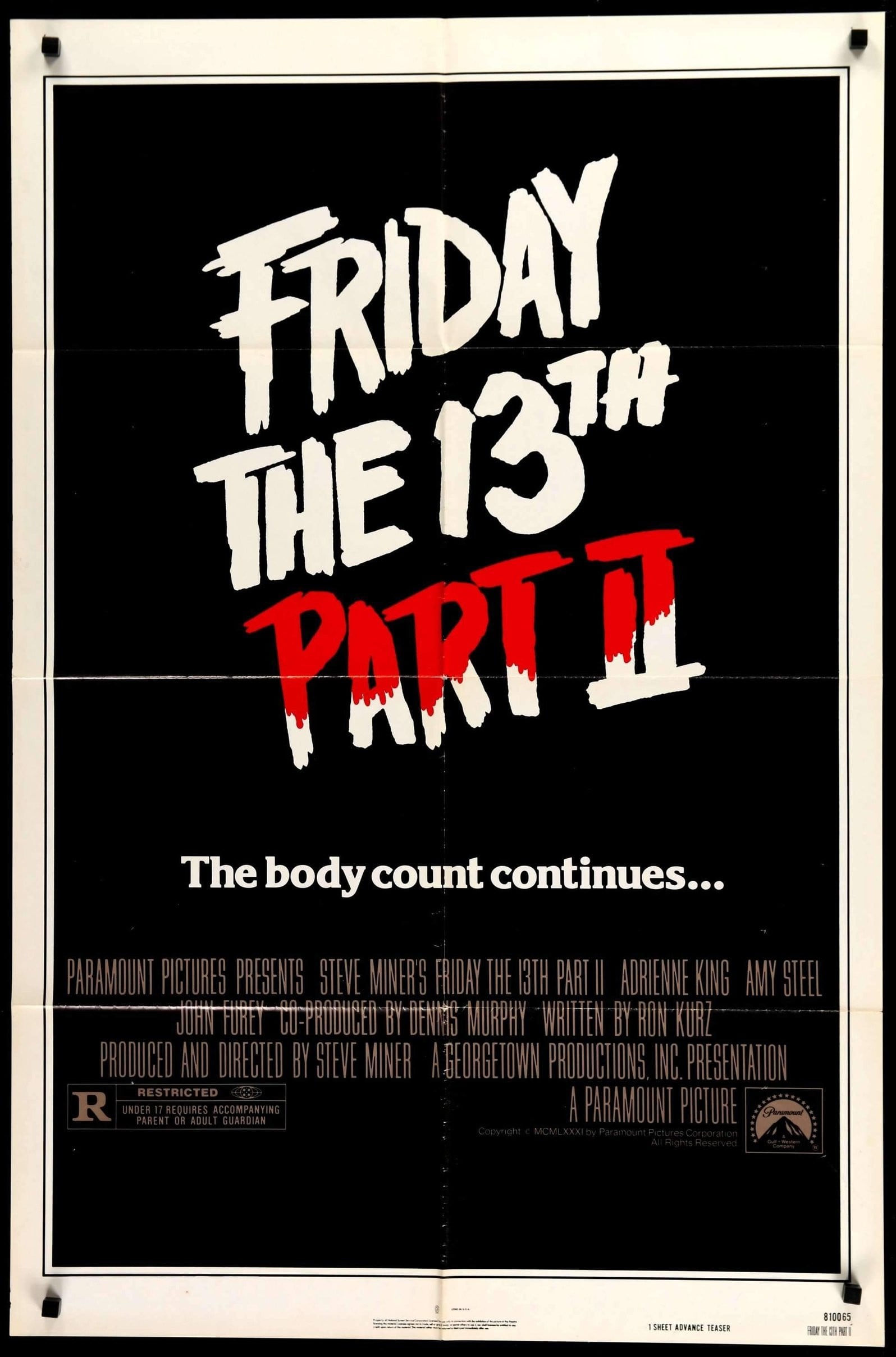 Friday the 13th Part 2 (1981) original movie poster for sale at Originalfilmart