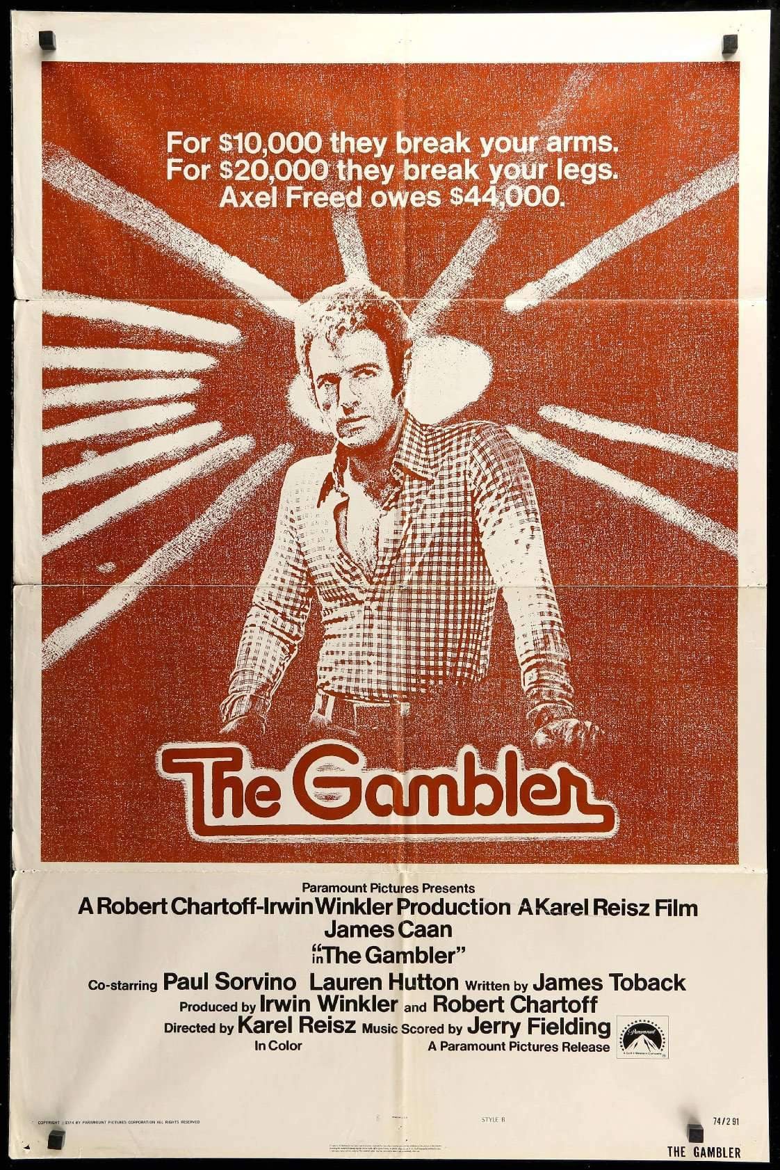 Gambler (1974) original movie poster for sale at Originalfilmart