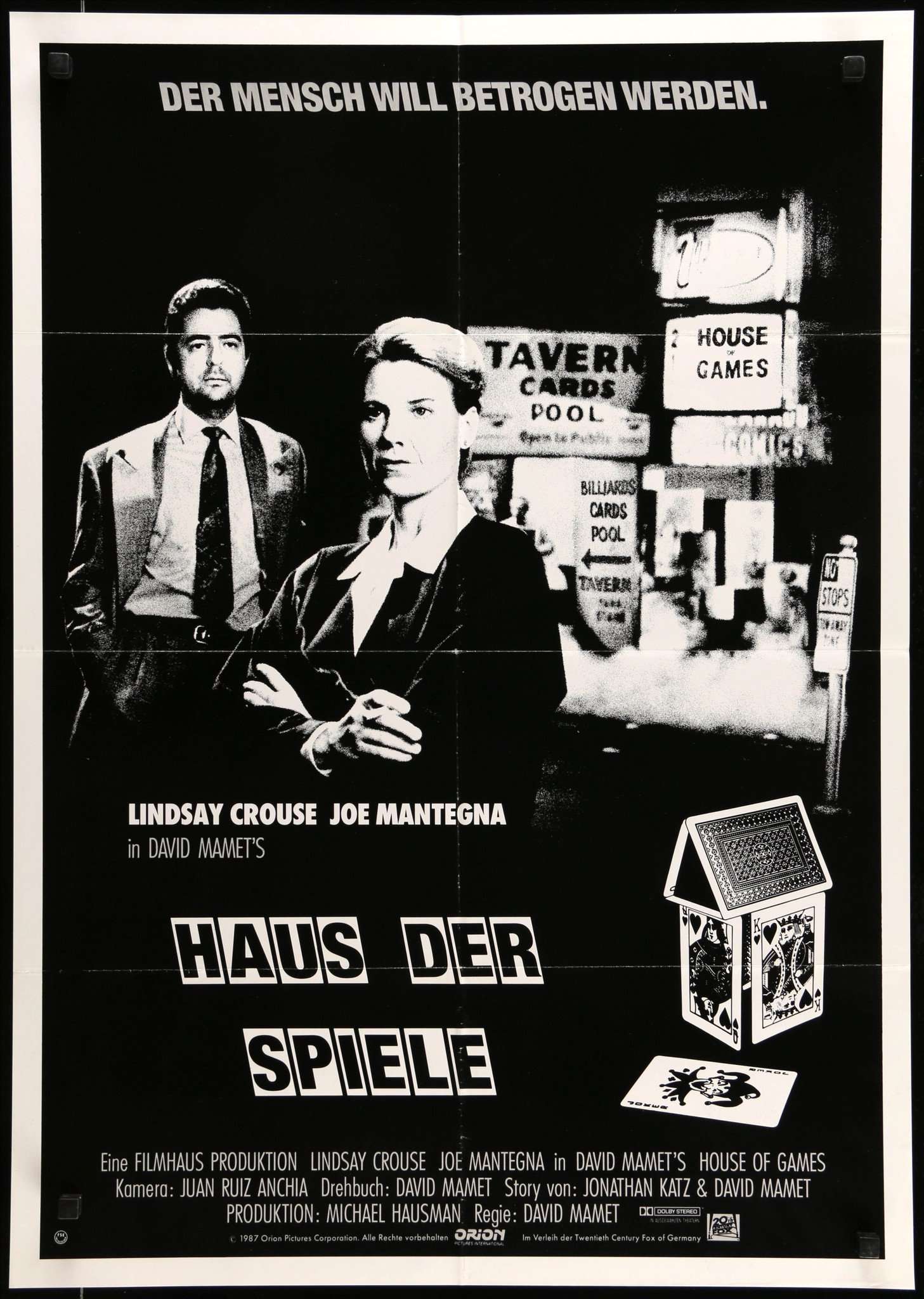 House of Games (1987) original movie poster for sale at Originalfilmart