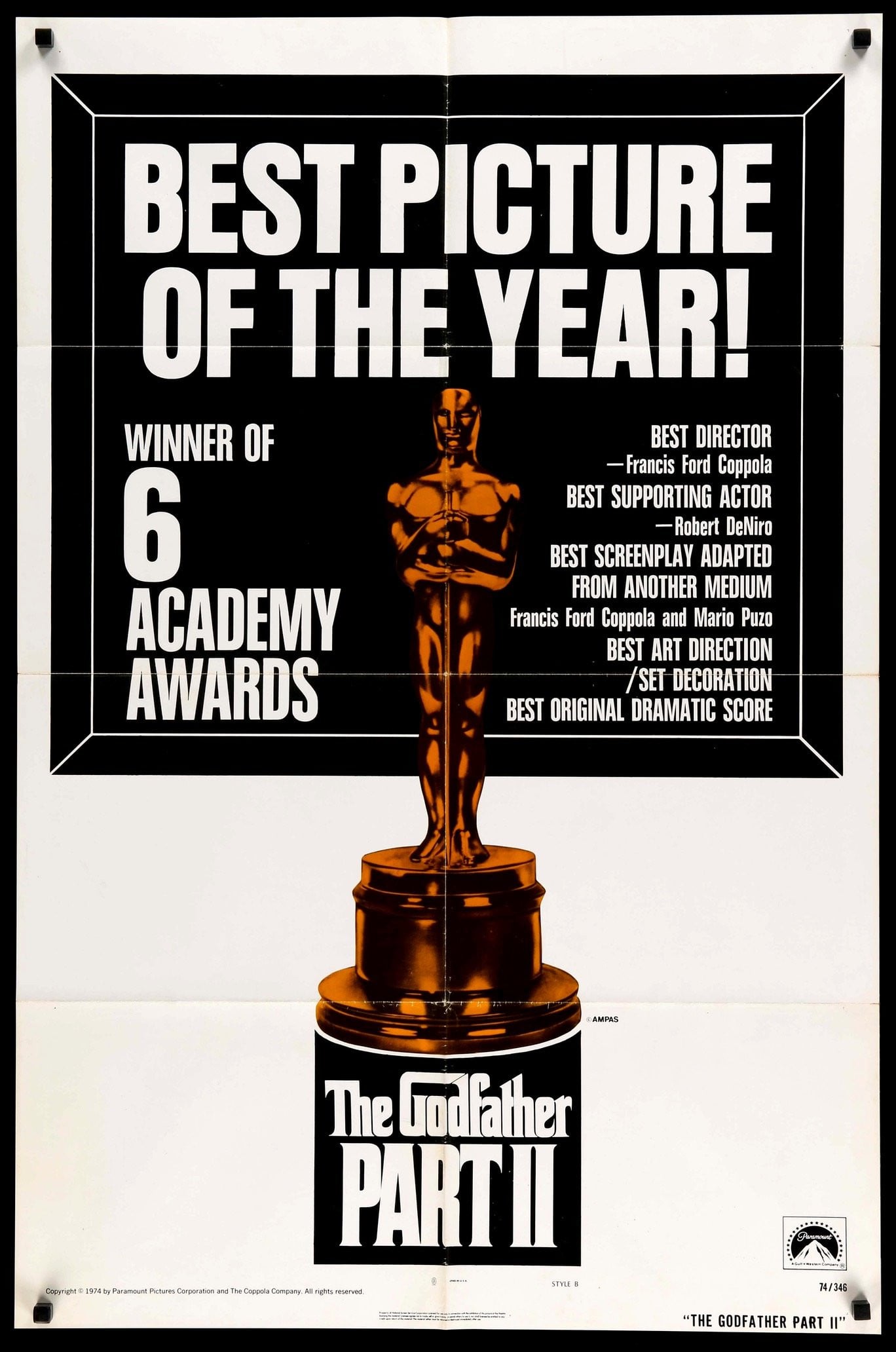 Godfather Part II (1974) original movie poster for sale at Originalfilmart