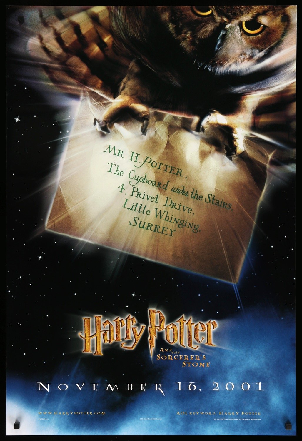 Harry Potter and the Sorcerer's Stone (2001) original movie poster for sale at Originalfilmart