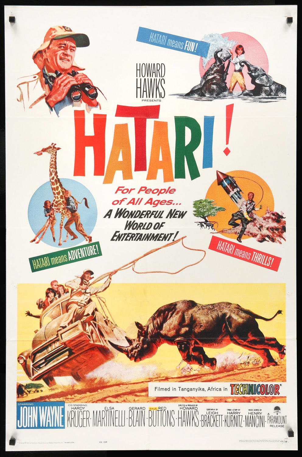 Hatari! (1962) original movie poster for sale at Originalfilmart