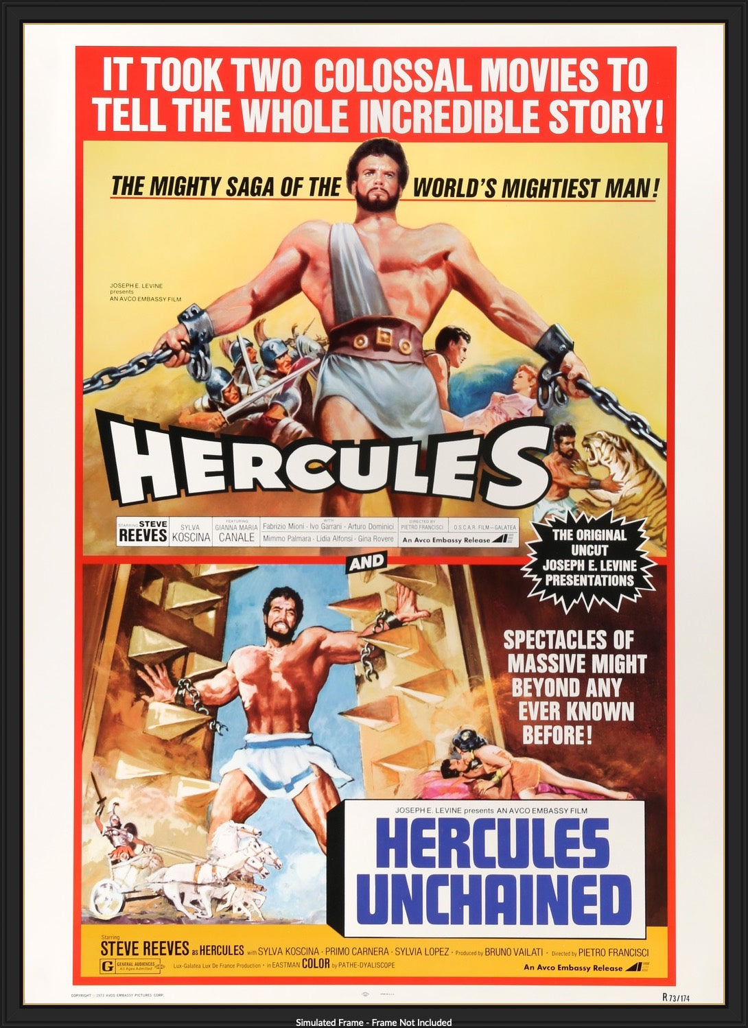 Hercules (1959) / Hercules Unchained (1959) original movie poster for sale at Originalfilmart
