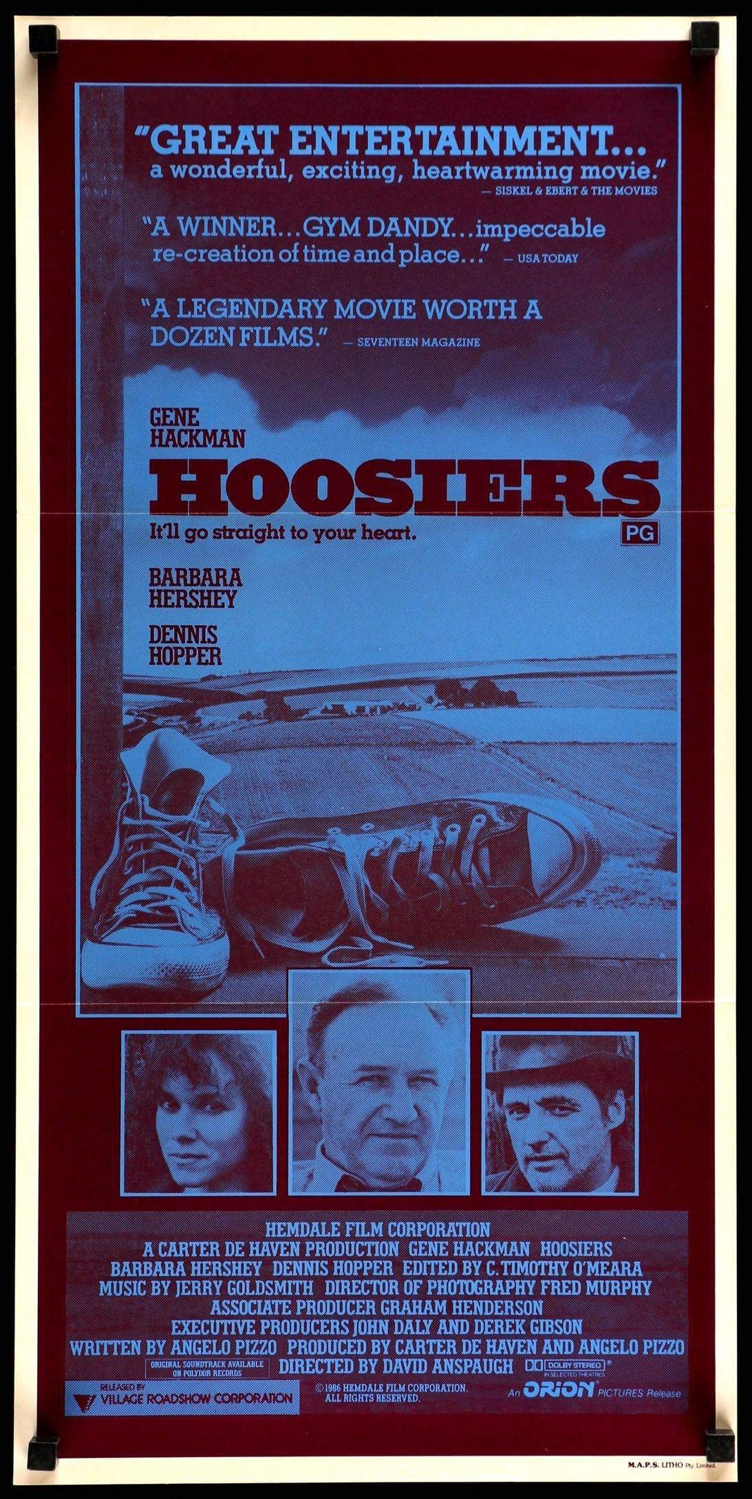 Hoosiers (1986) original movie poster for sale at Originalfilmart