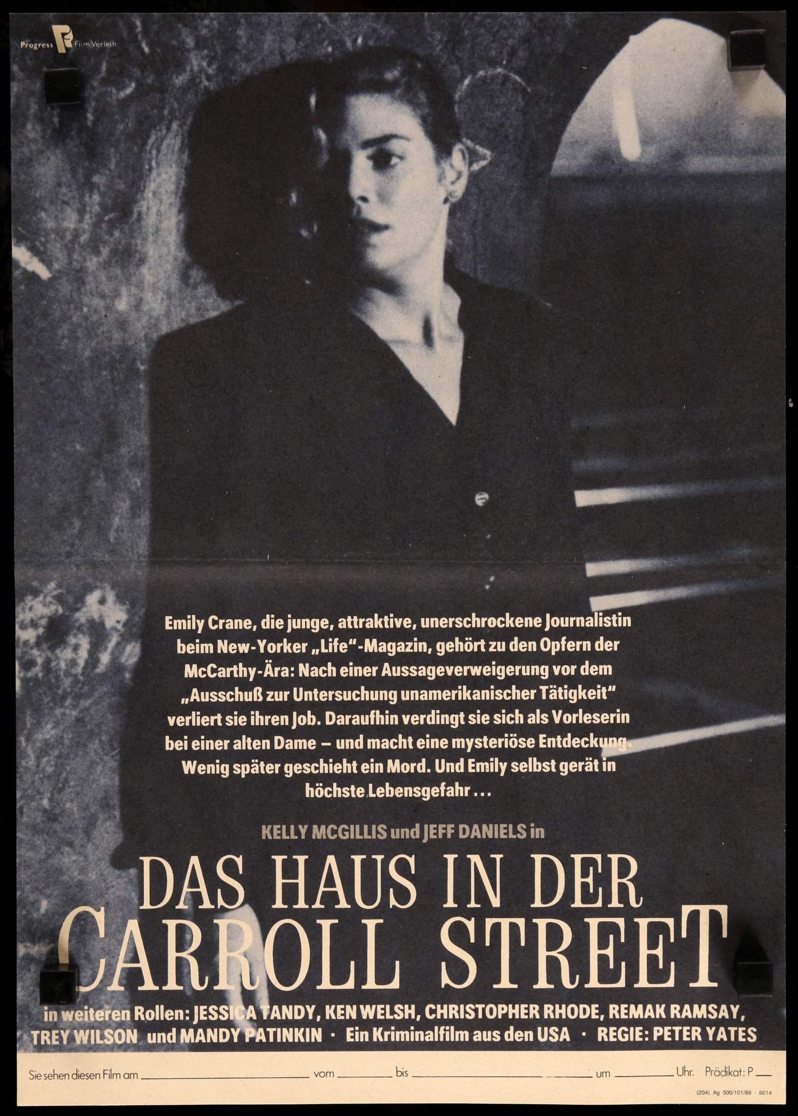 House on Carroll Street (1988) original movie poster for sale at Originalfilmart