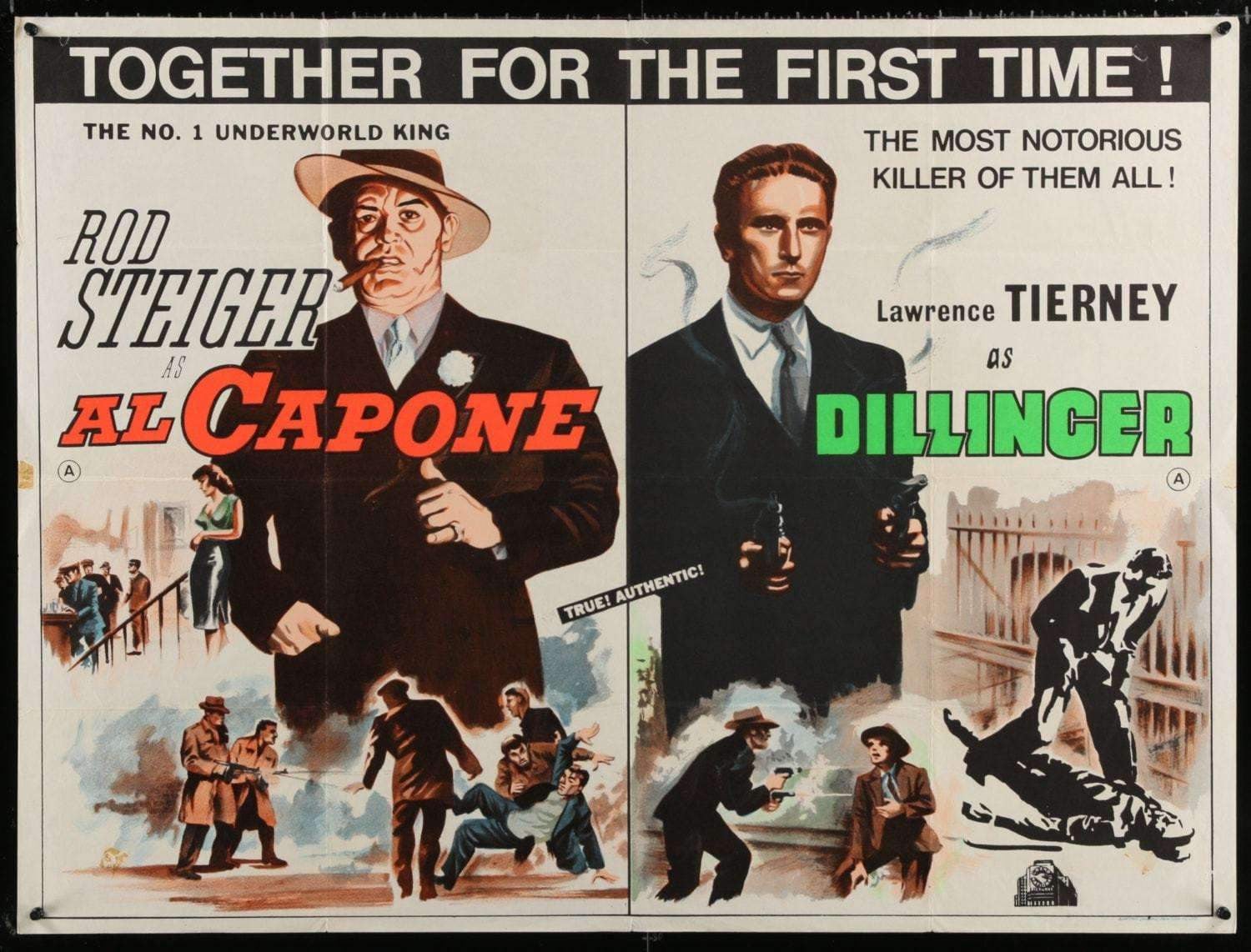 Al Capone (1959) / Dillinger (1945) original movie poster for sale at Originalfilmart