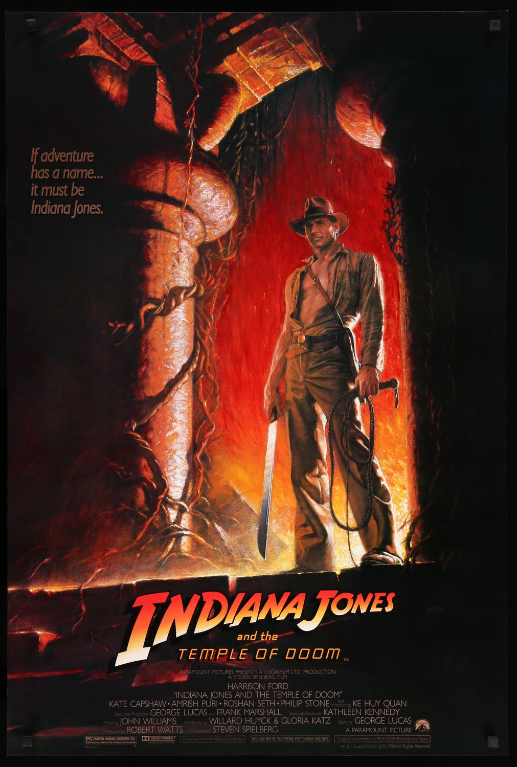 Indiana Jones and the Temple of Doom (1984) original movie poster for sale at Originalfilmart