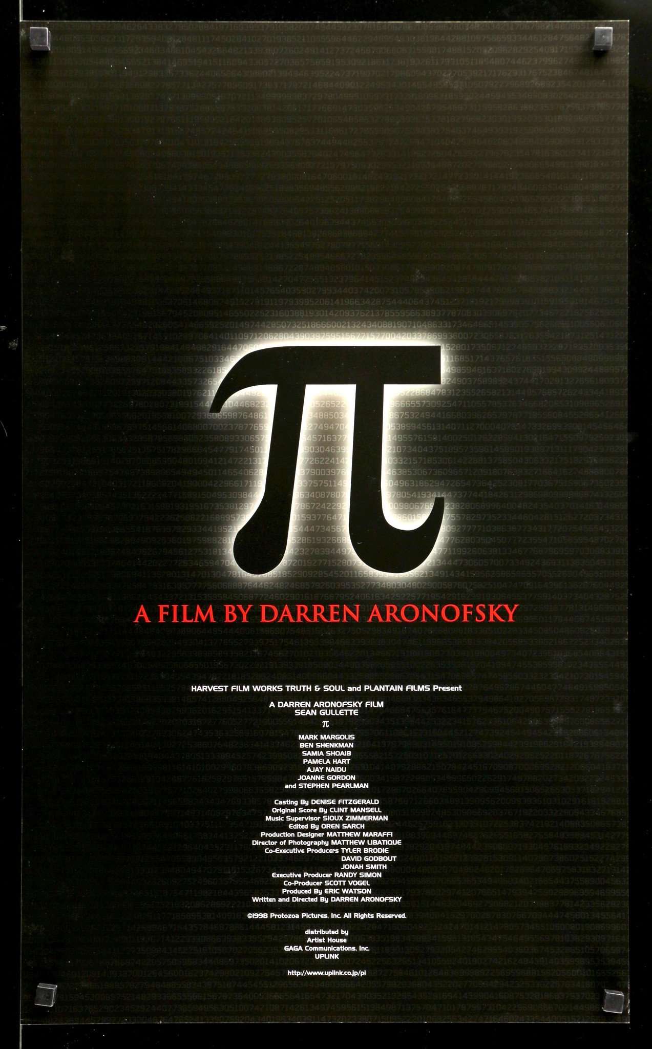 Pi (1998) original movie poster for sale at Originalfilmart