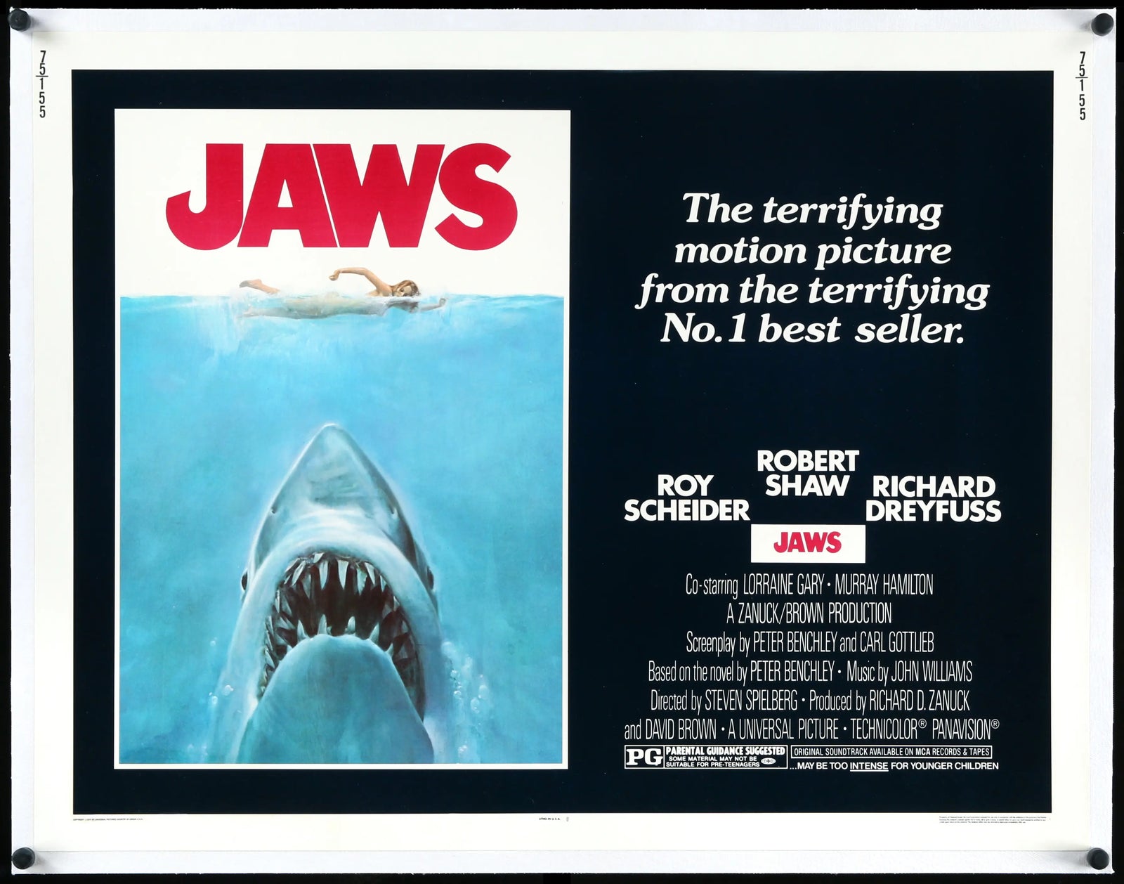 Jaws (1975) original movie poster for sale at Originalfilmart