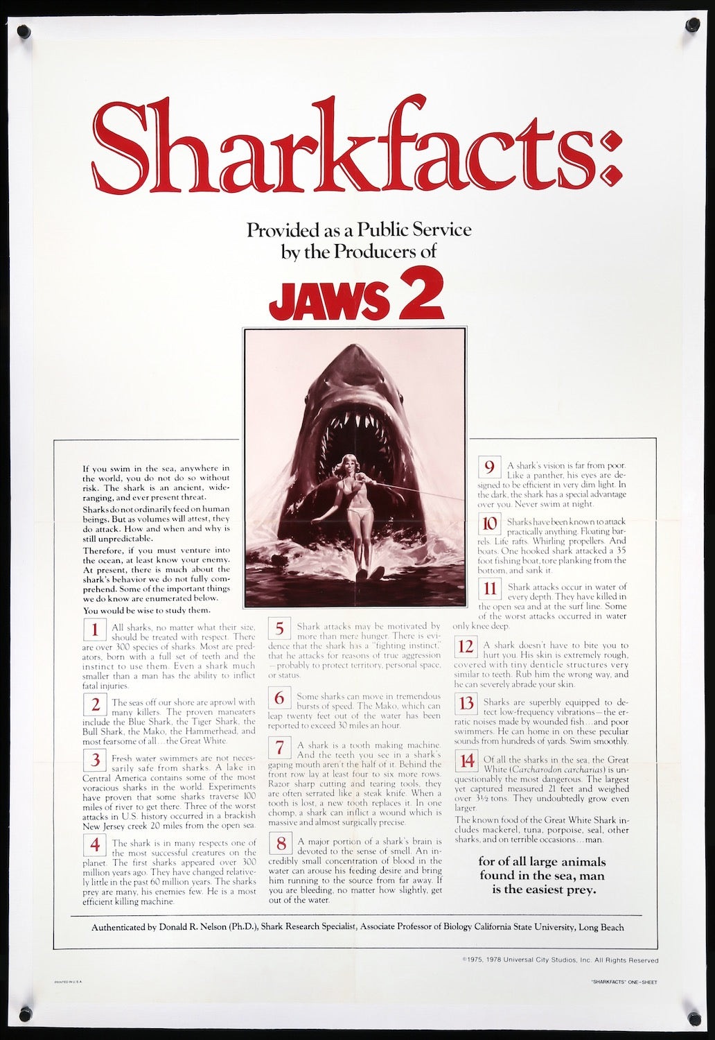Jaws 2 (1978) original movie poster for sale at Originalfilmart