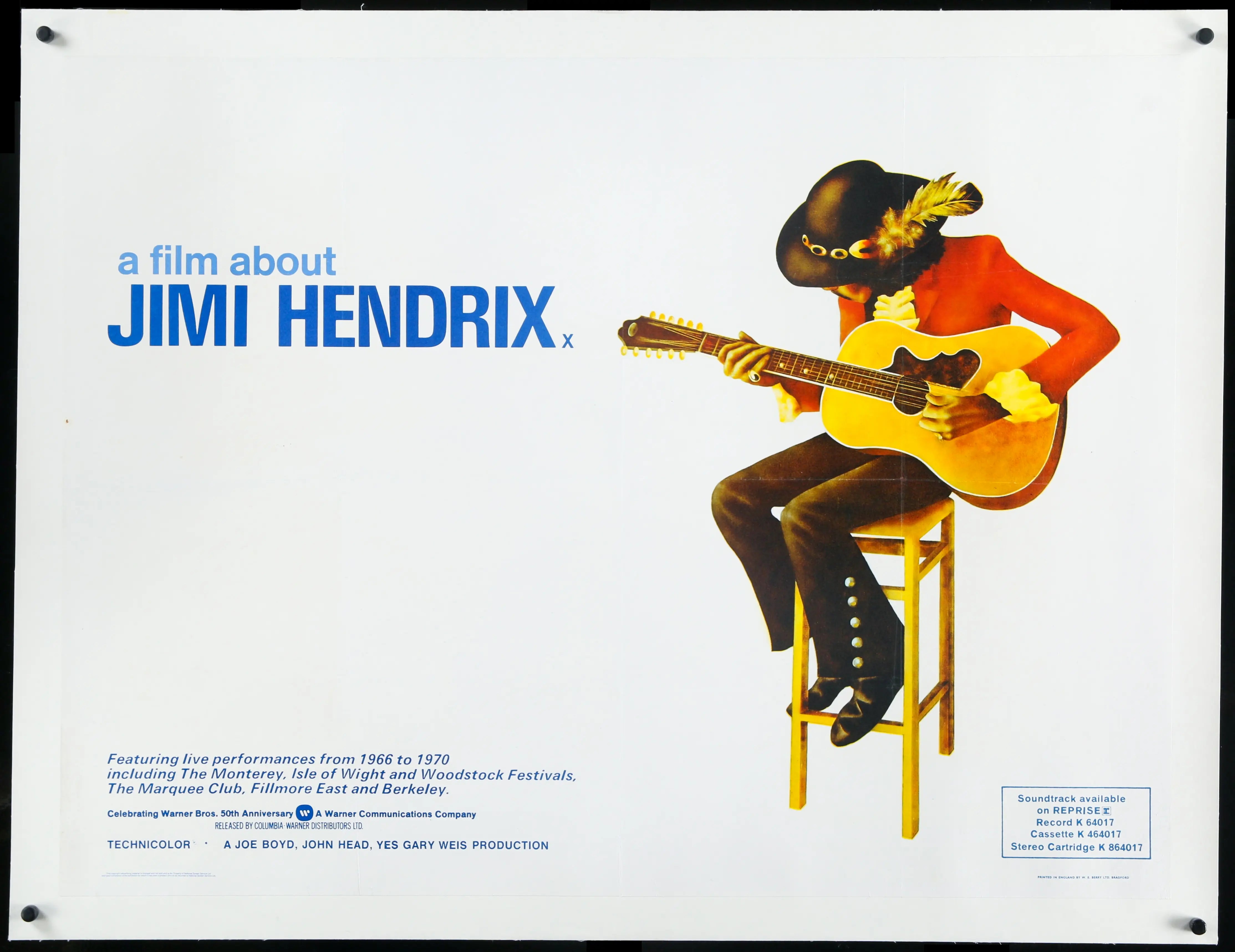Jimi Hendrix (1973) original movie poster for sale at Originalfilmart
