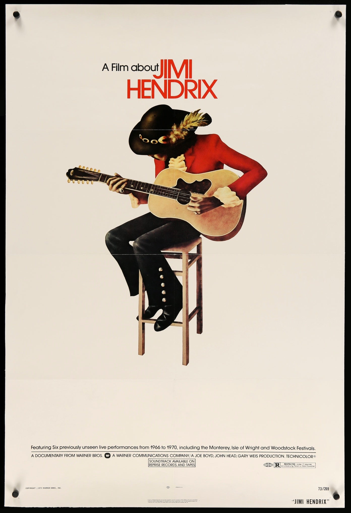 Jimi Hendrix (1973) original movie poster for sale at Originalfilmart