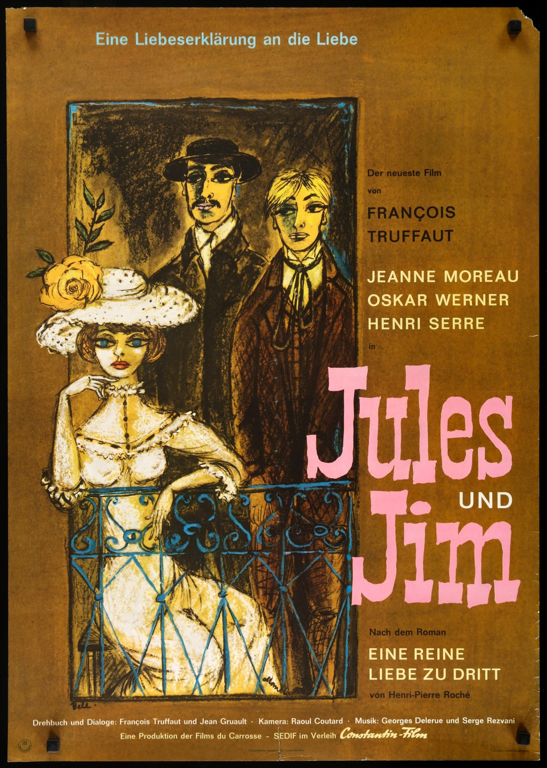 Jules and Jim (1962) original movie poster for sale at Originalfilmart