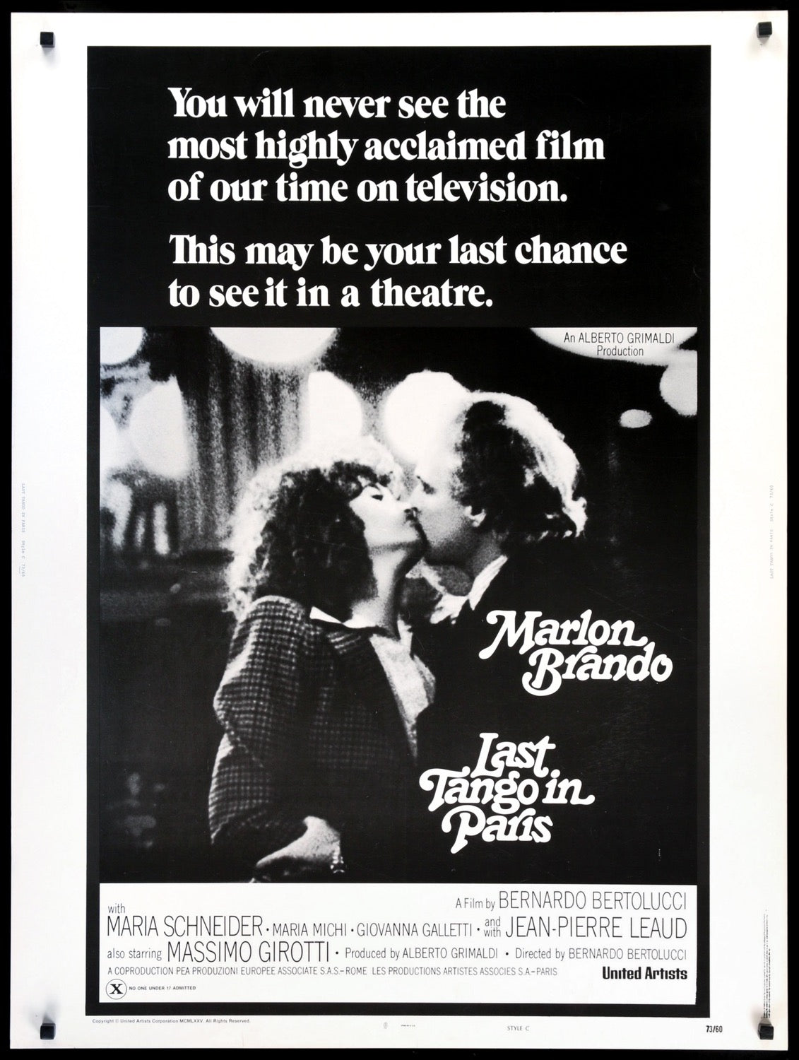 Last Tango in Paris (1972) original movie poster for sale at Originalfilmart