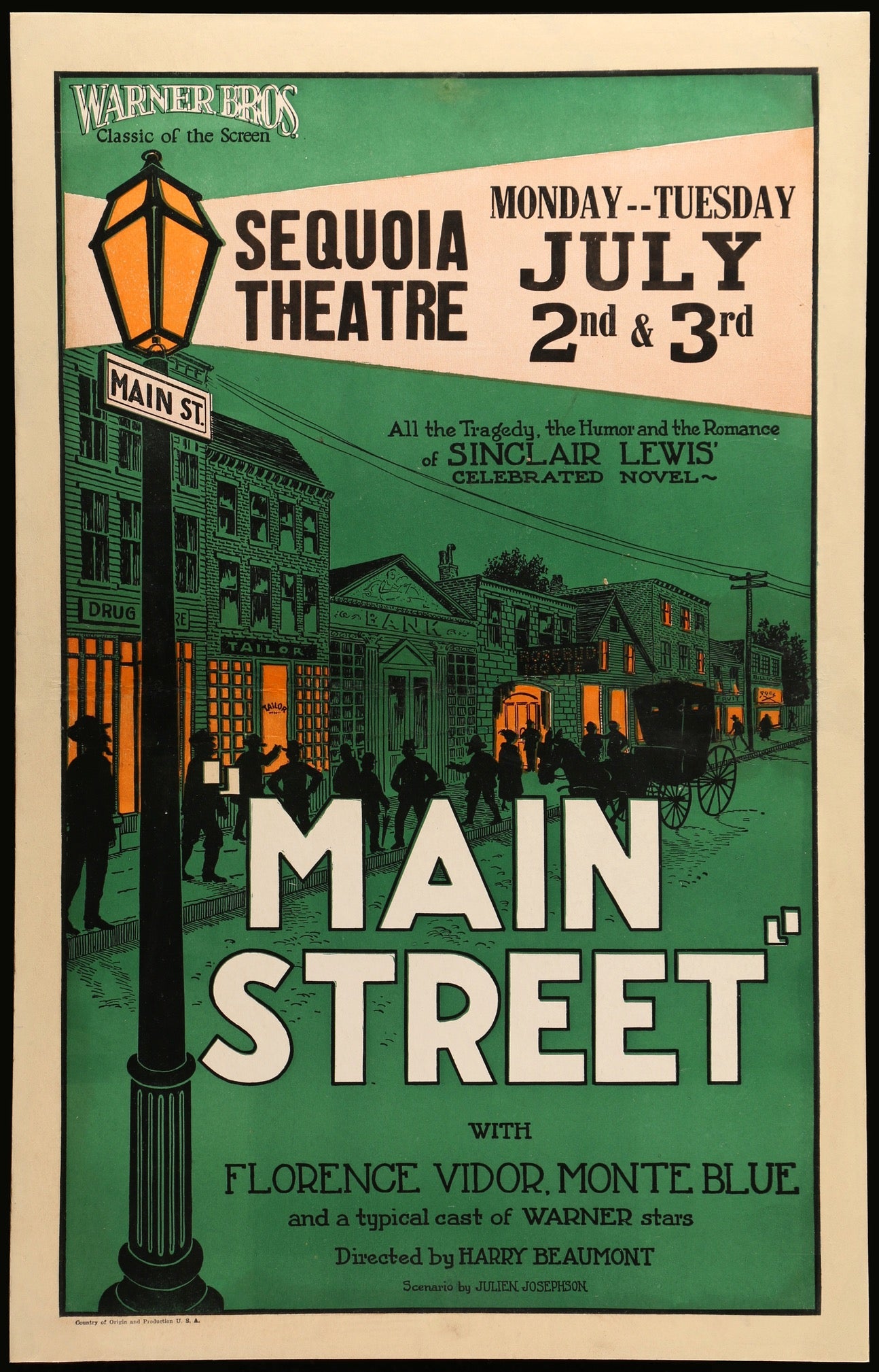 Main Street (1923) original movie poster for sale at Originalfilmart