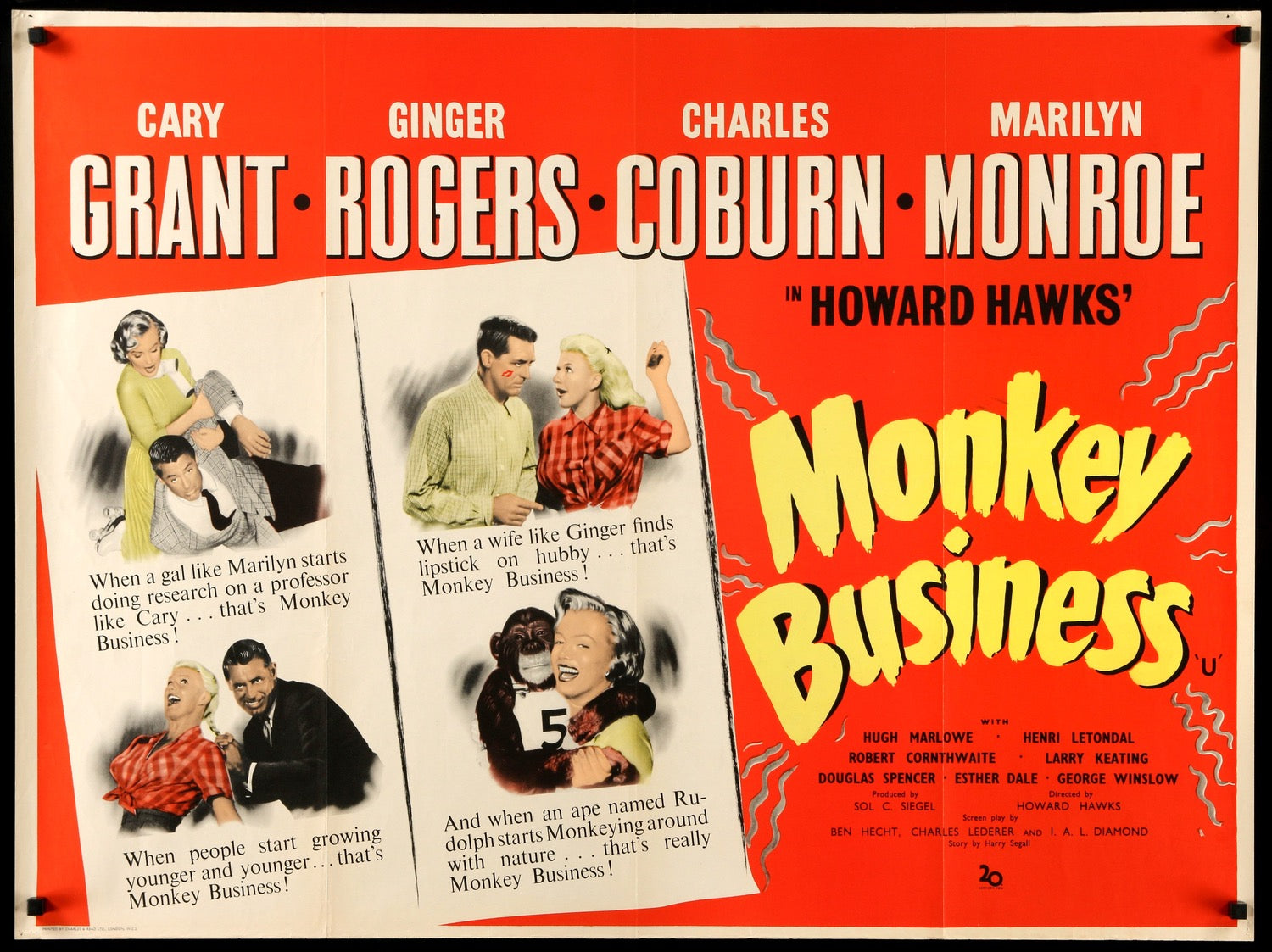 Monkey Business (1952) original movie poster for sale at Originalfilmart