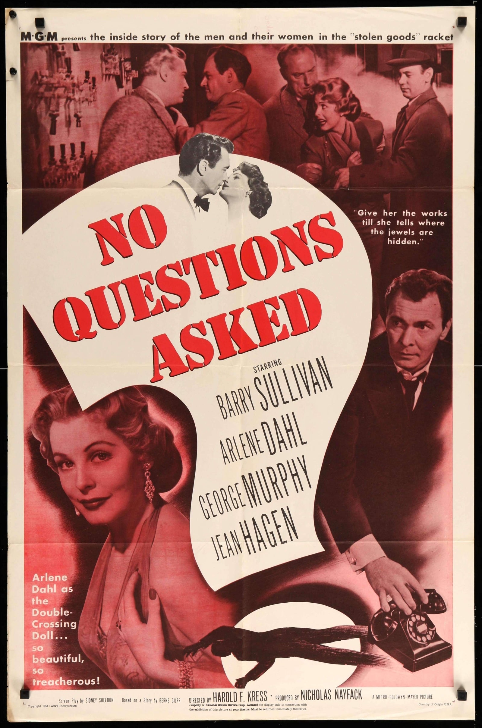 No Questions Asked (1951) original movie poster for sale at Originalfilmart