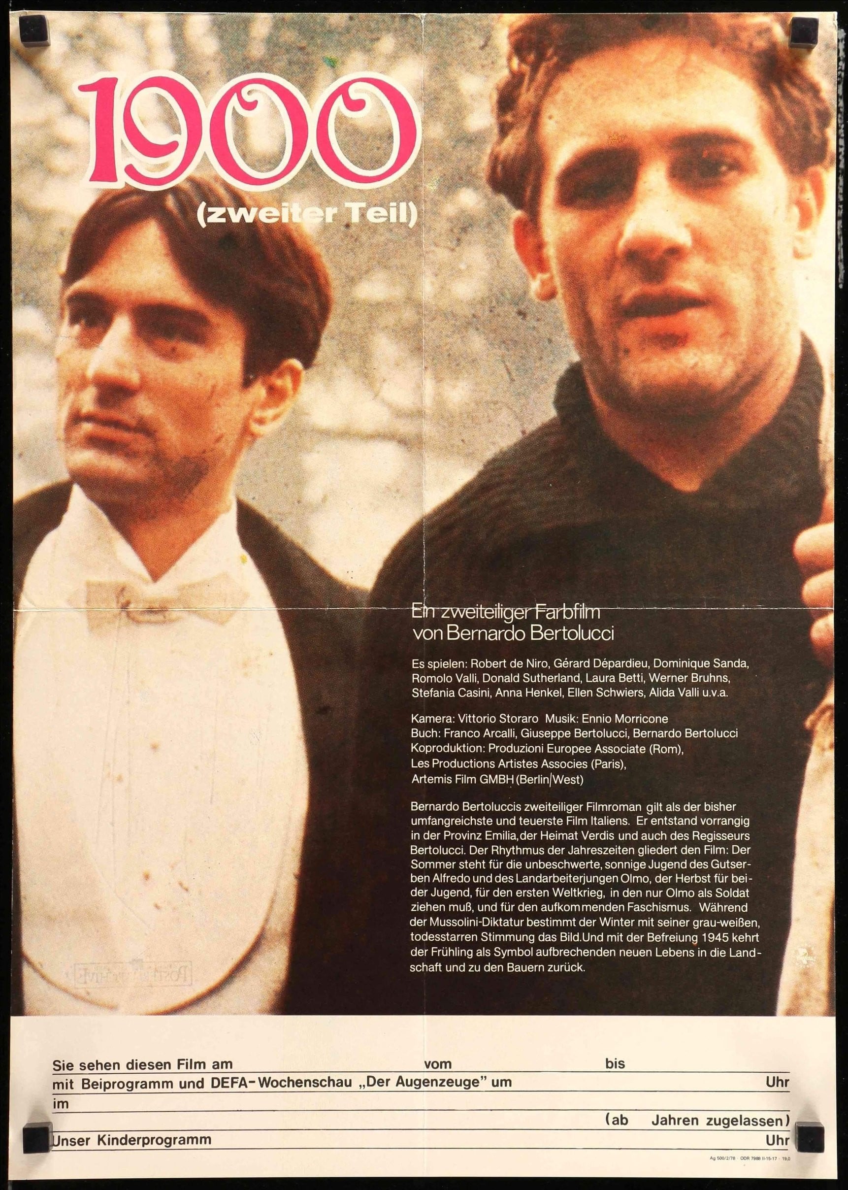 1900 (1976) original movie poster for sale at Originalfilmart
