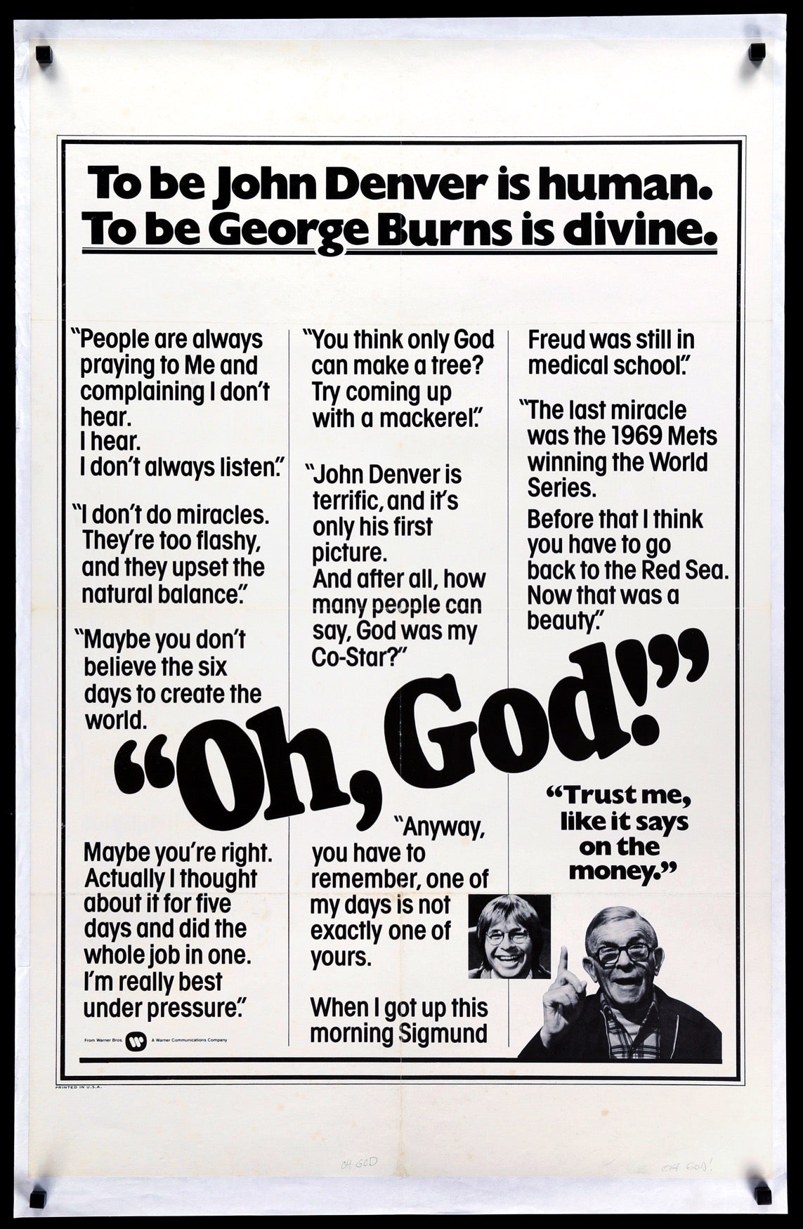 Oh, God! (1977) original movie poster for sale at Originalfilmart