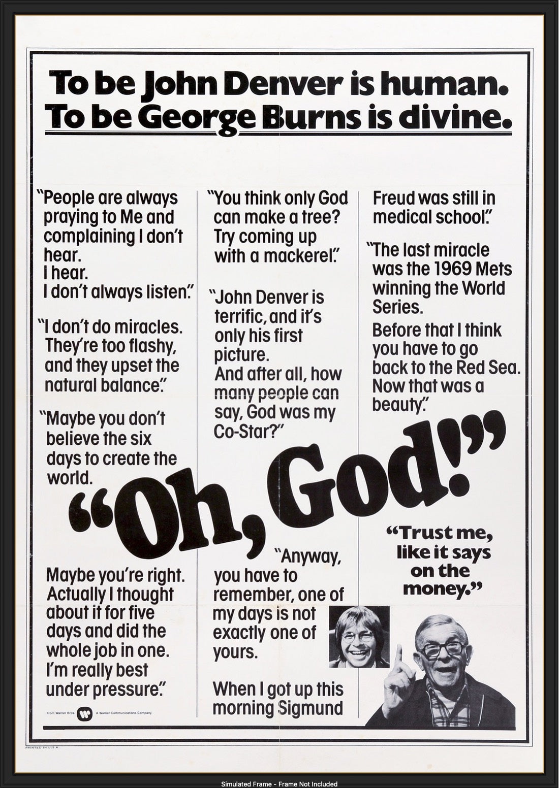 Oh, God! (1977) original movie poster for sale at Originalfilmart