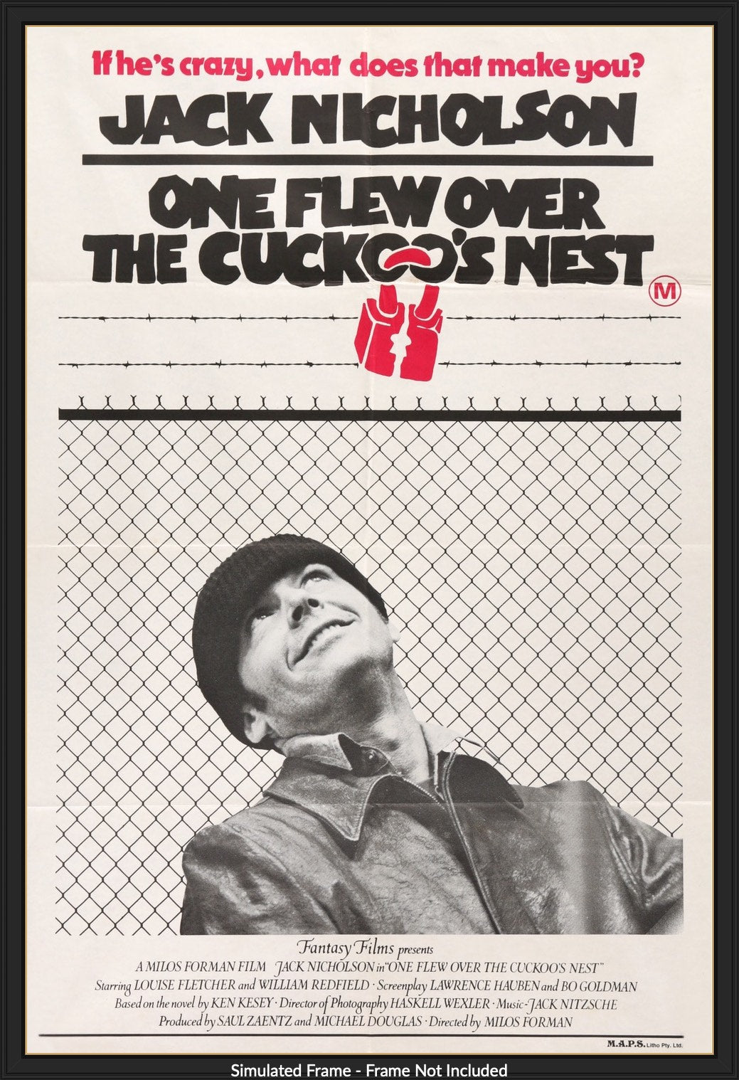 One Flew Over the Cuckoo's Nest (1975) original movie poster for sale at Originalfilmart
