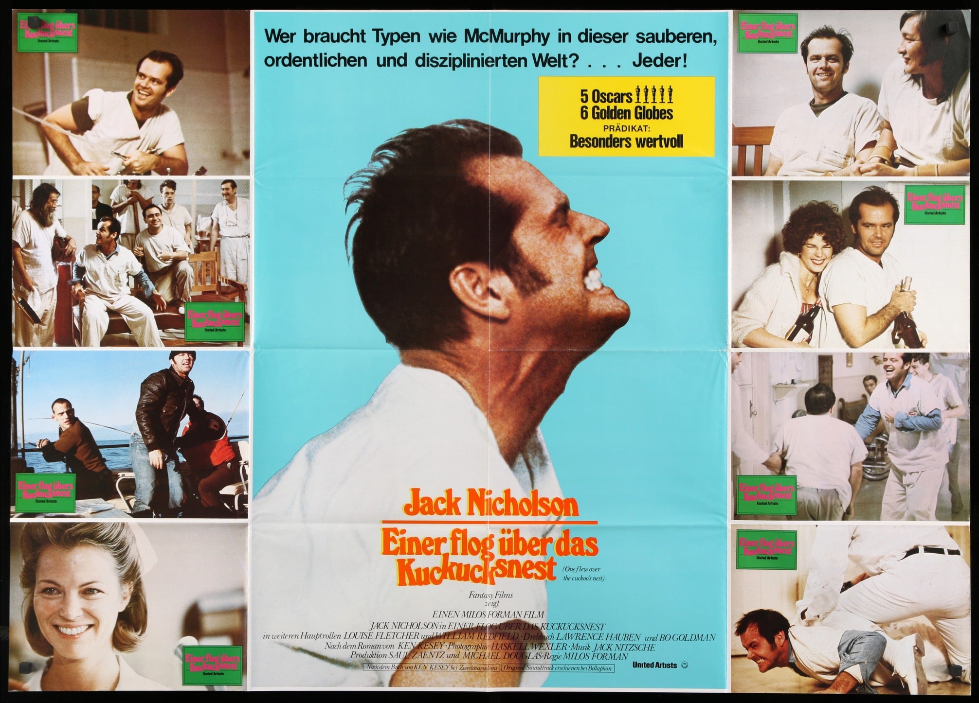 One Flew Over the Cuckoo's Nest (1975) original movie poster for sale at Originalfilmart