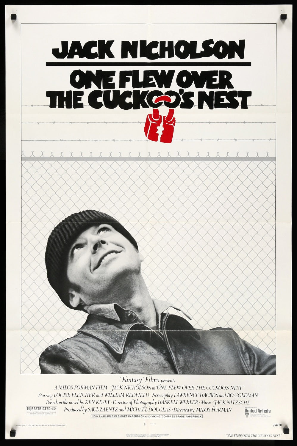 One Flew Over the Cuckoo's Nest (1975) original movie poster for sale at Originalfilmart