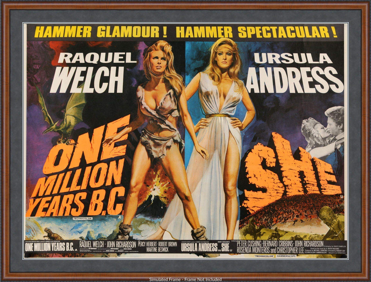 One Million Years B.C. (1966) / She (1965) original movie poster for sale at Originalfilmart