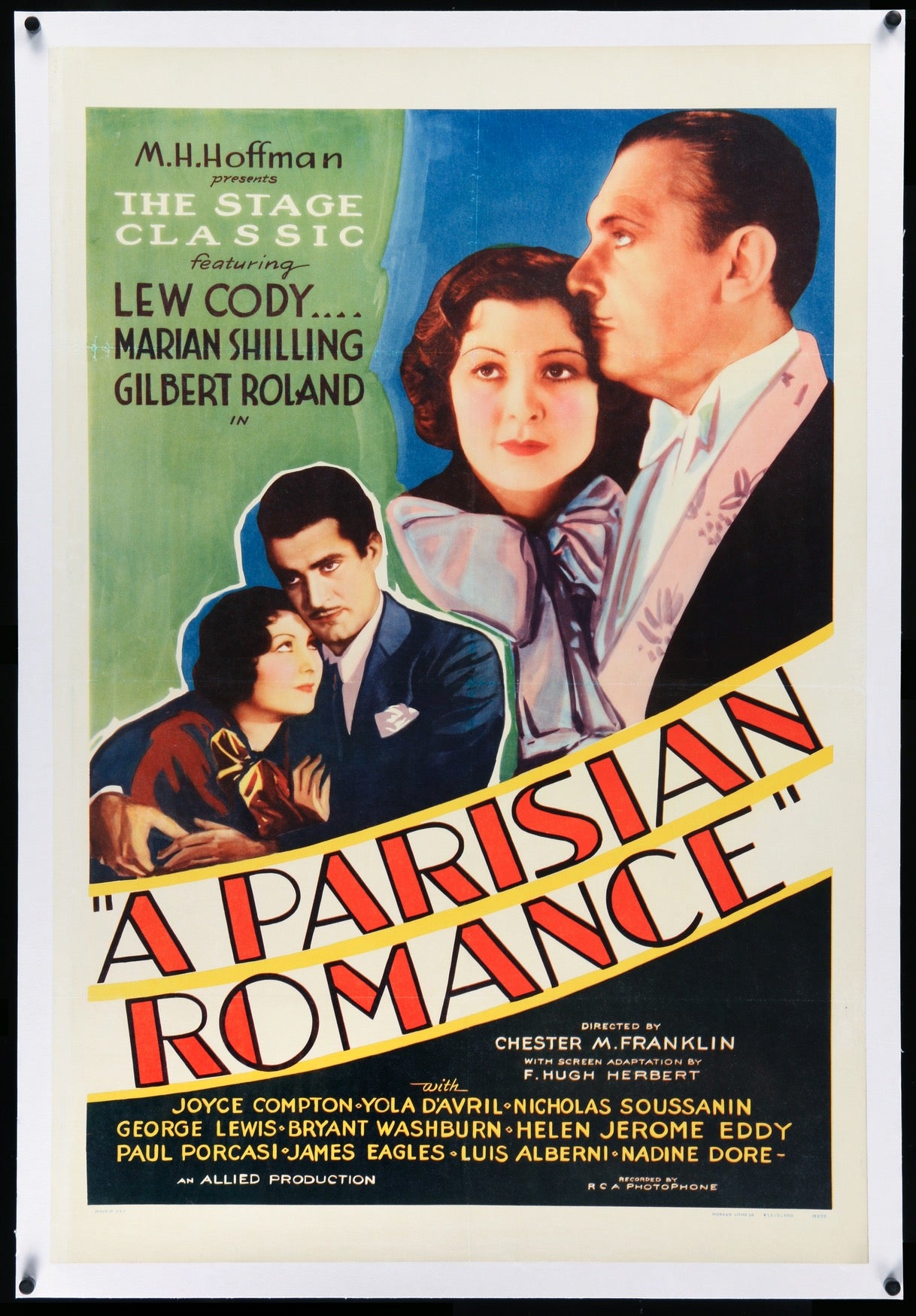 Parisian Romance (1932) original movie poster for sale at Originalfilmart