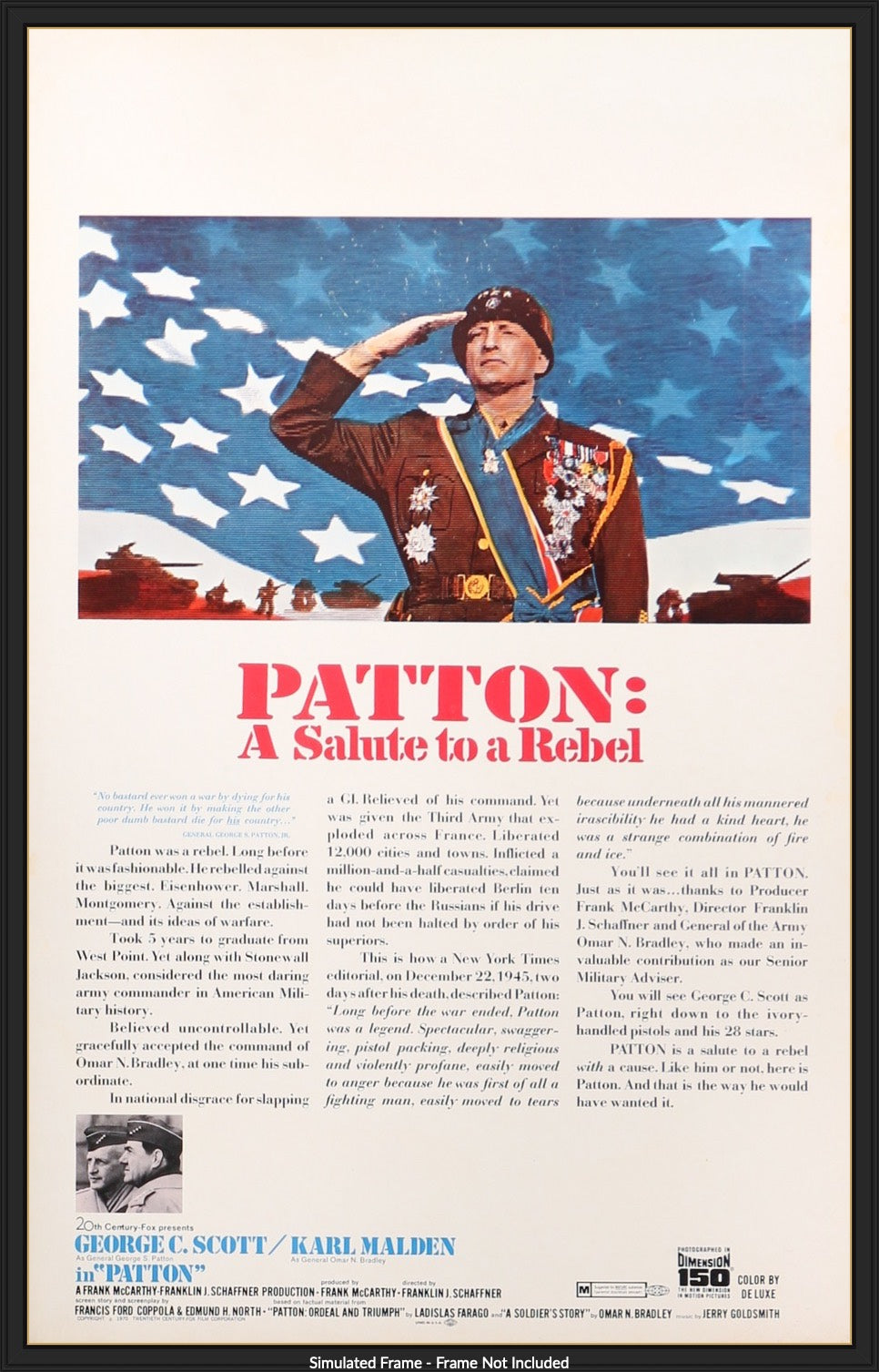 Patton (1970) original movie poster for sale at Originalfilmart