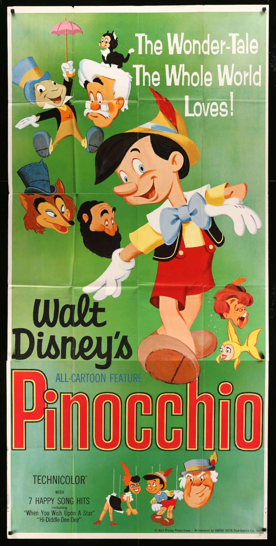 Pinocchio (1940) original movie poster for sale at Originalfilmart