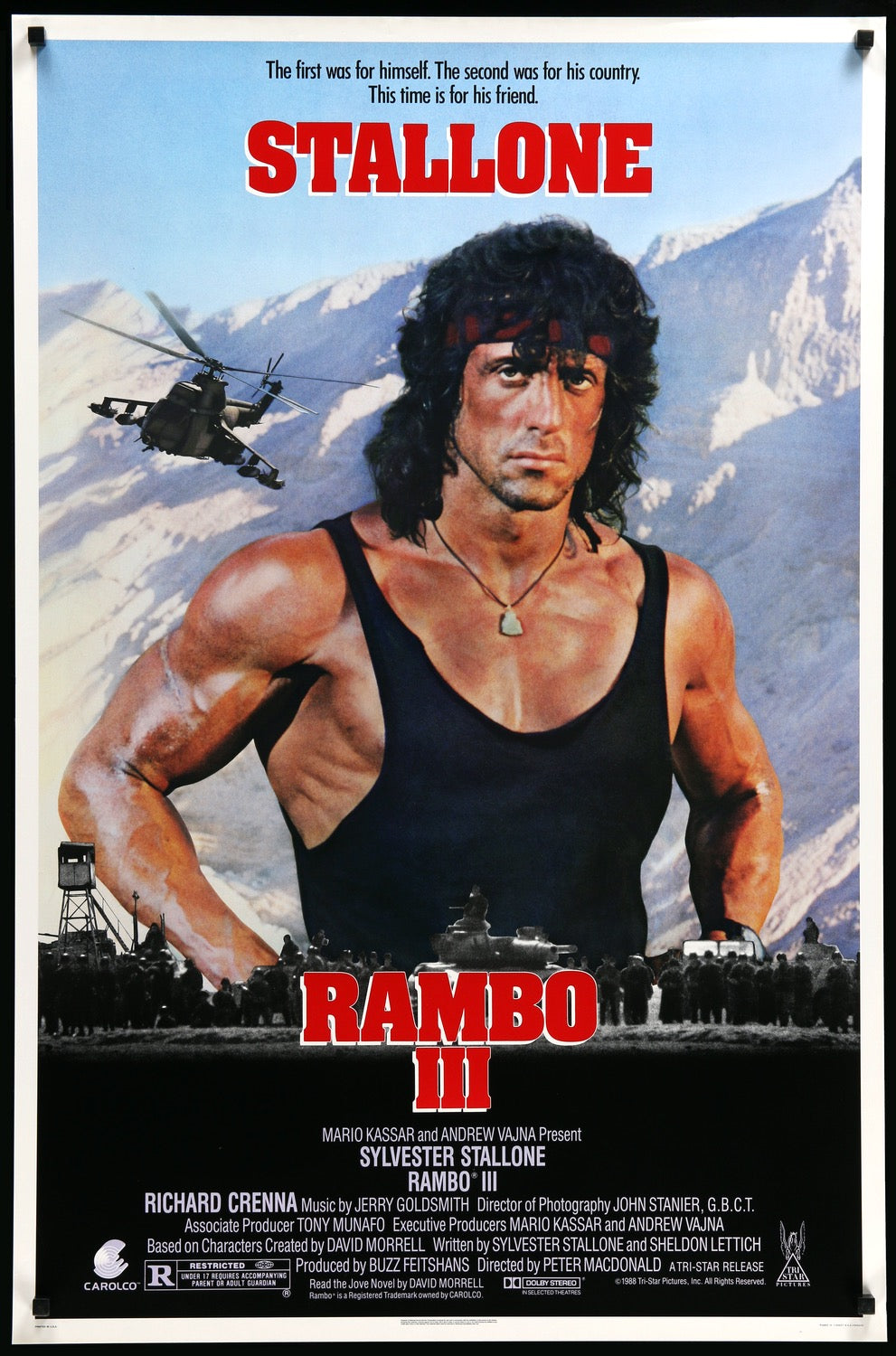 Rambo III (1988) original movie poster for sale at Originalfilmart